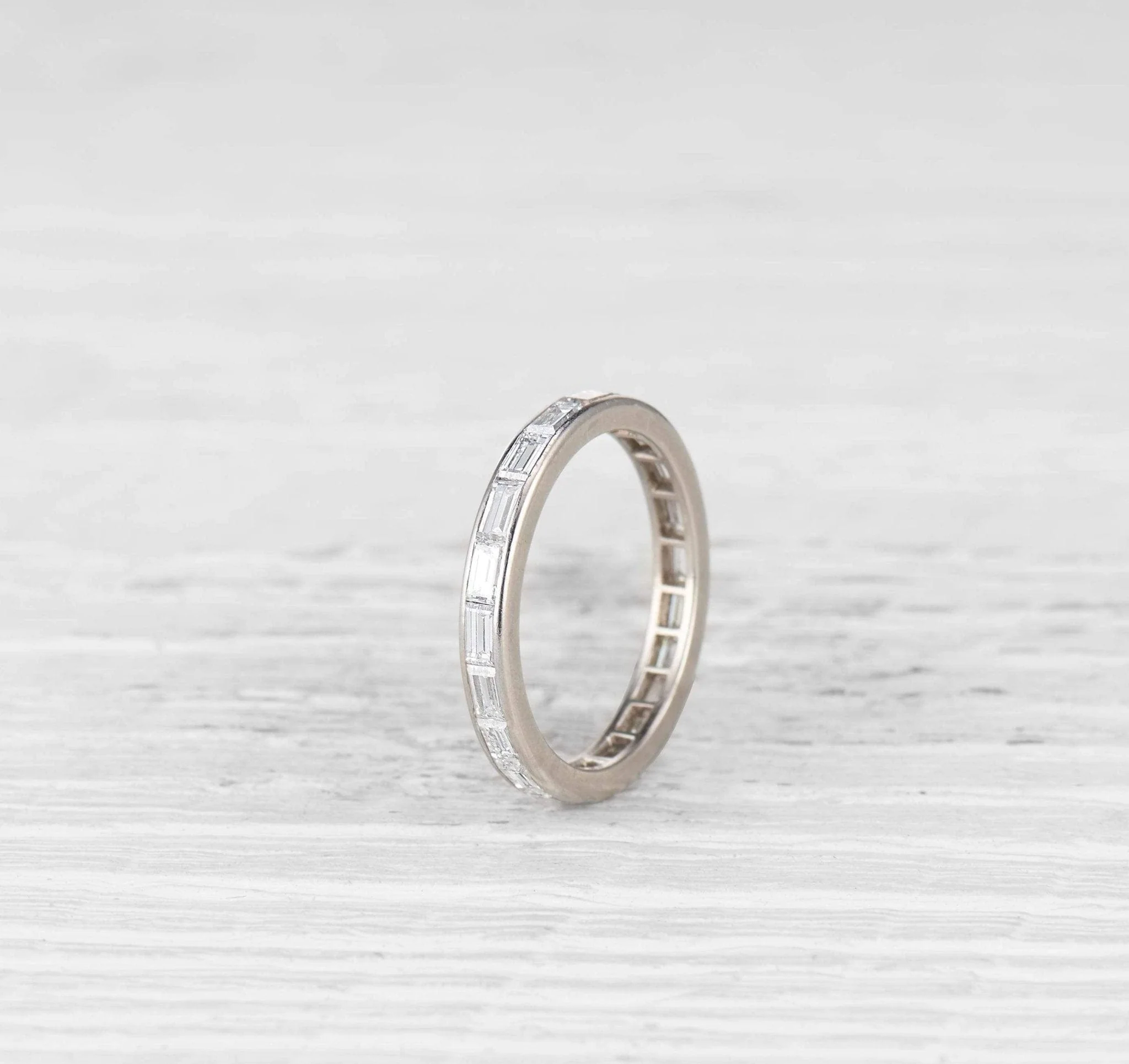 ART DECO DIAMOND AND PLATINUM ETERNITY BAND