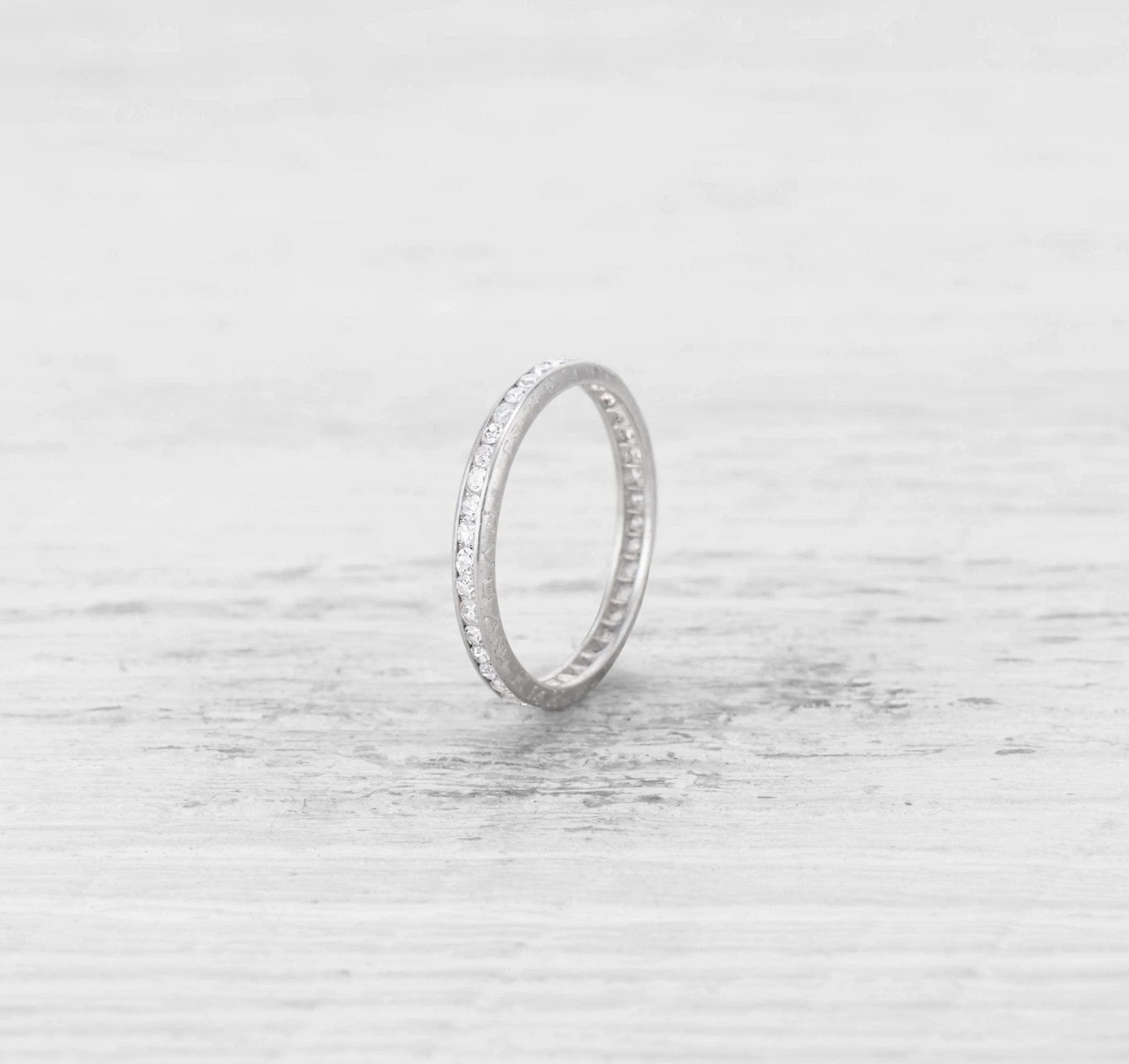 ART DECO DIAMOND AND PLATINUM ETERNITY WEDDING BAND