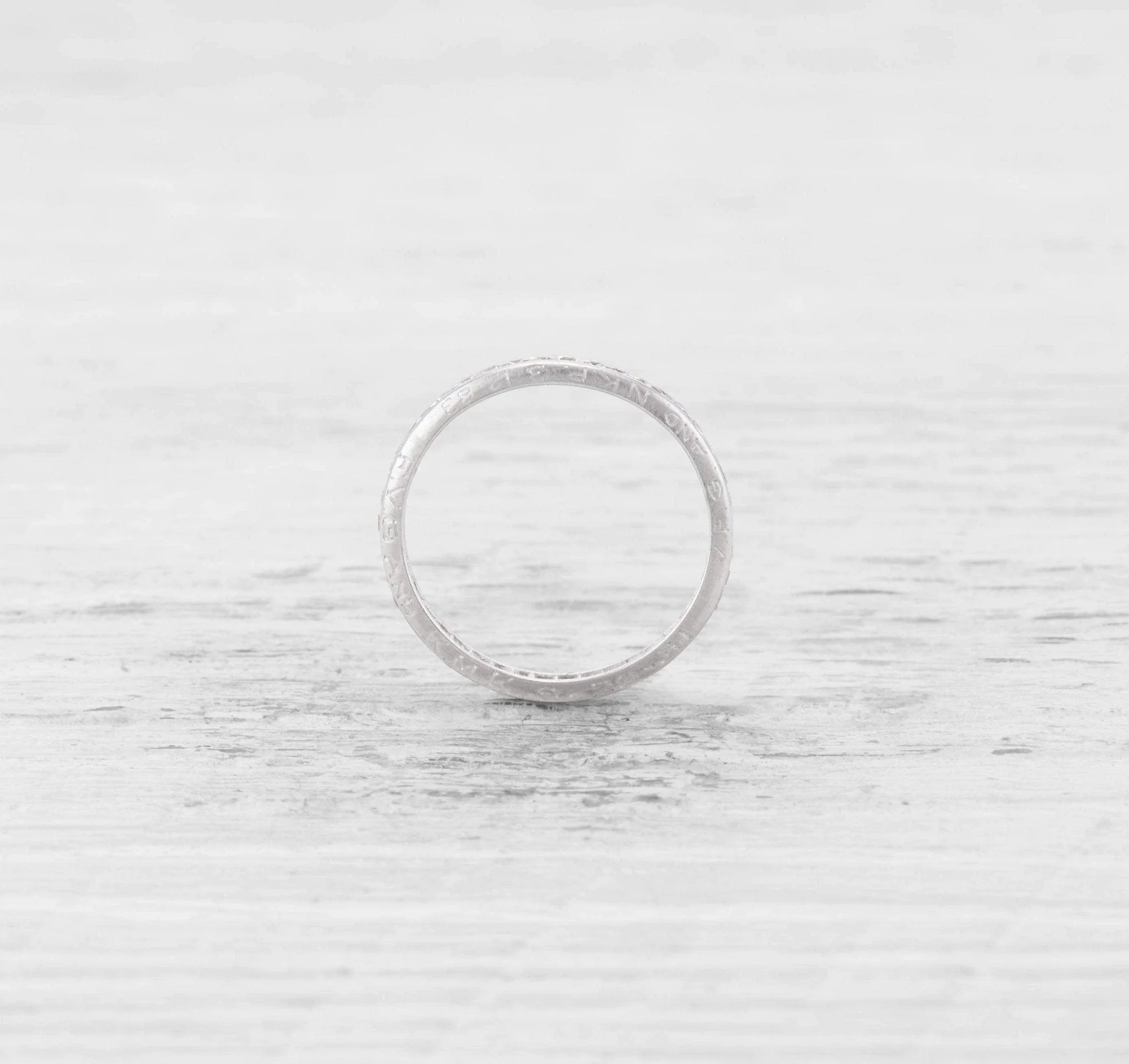 ART DECO DIAMOND AND PLATINUM ETERNITY WEDDING BAND - Image 2