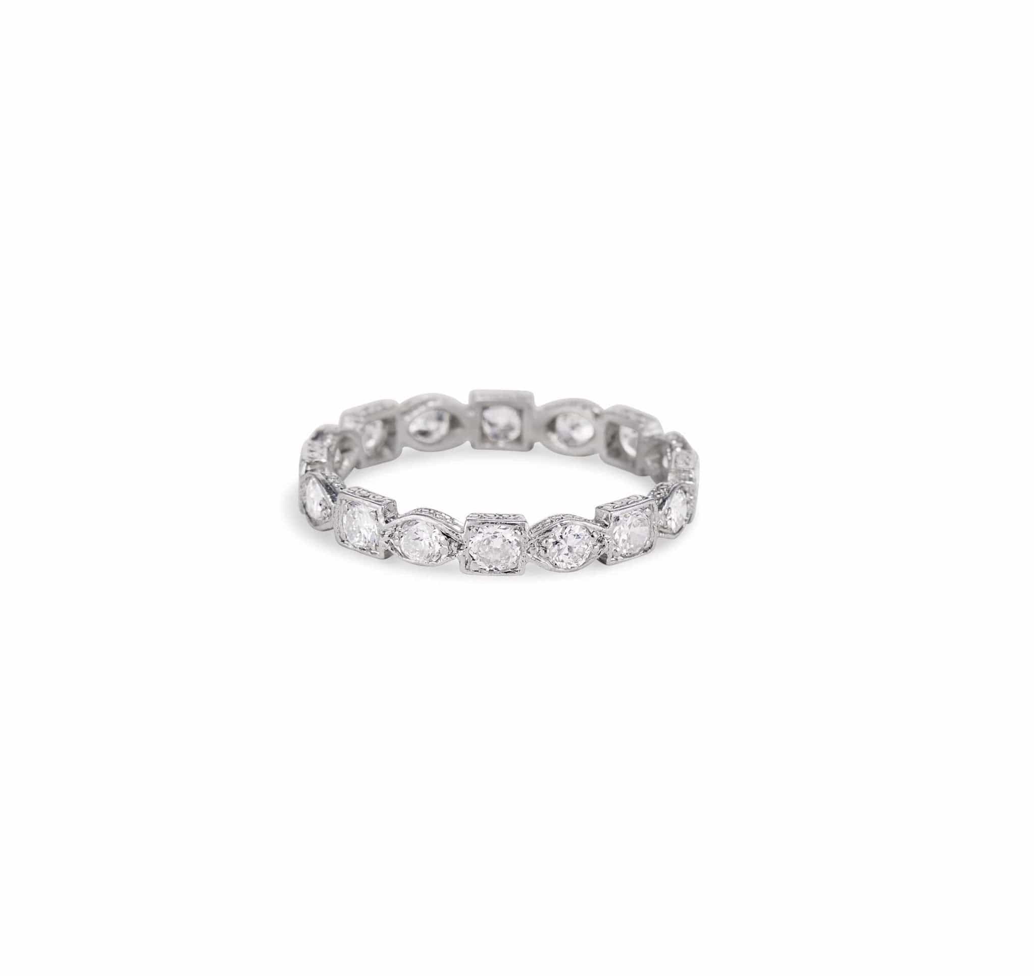 Art Deco Diamond and Platinum Wedding Band