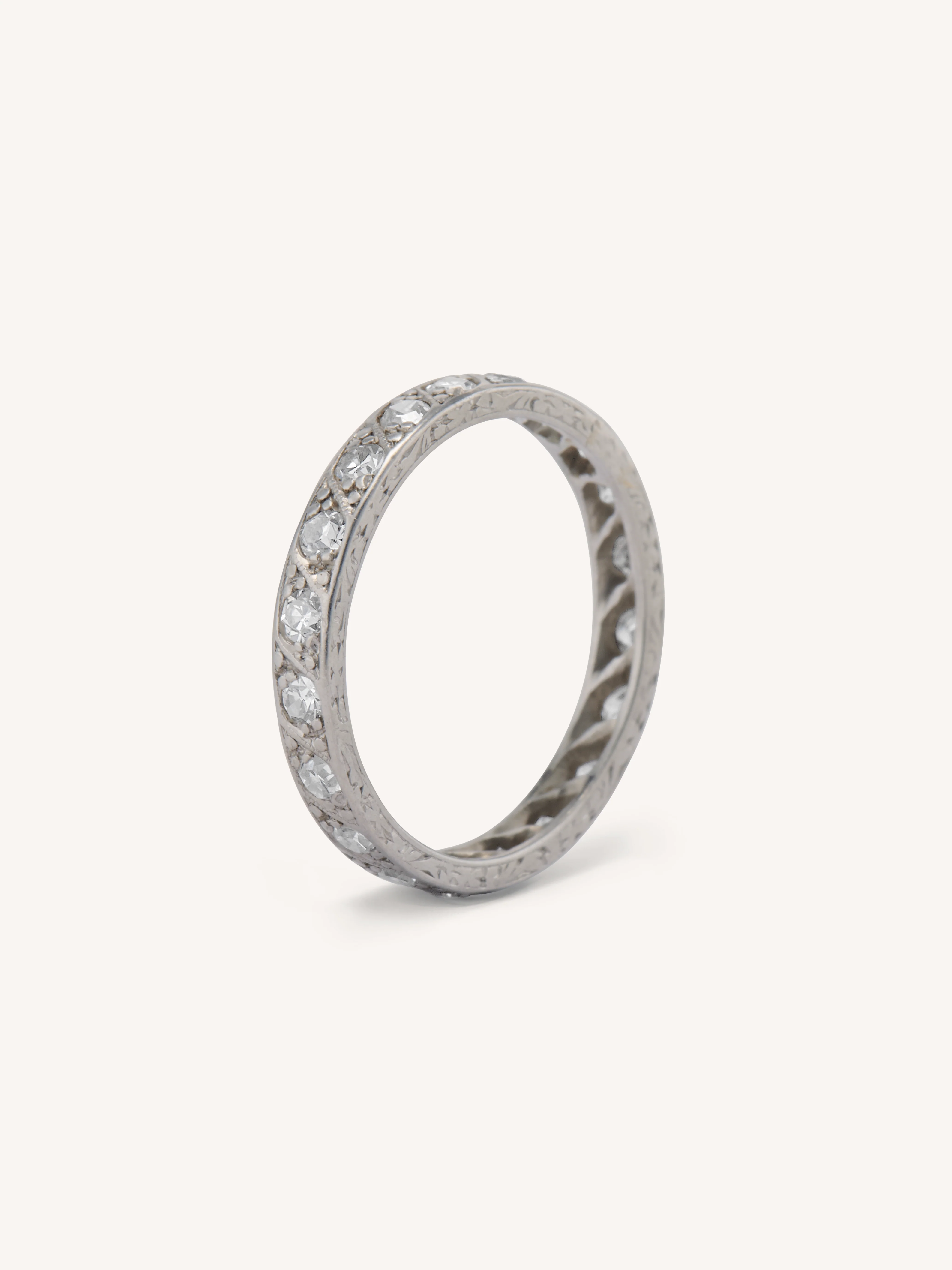 Art Deco .65 Carat Diamond Platinum Antique Eternity Band – Size 5.75 - Image 3