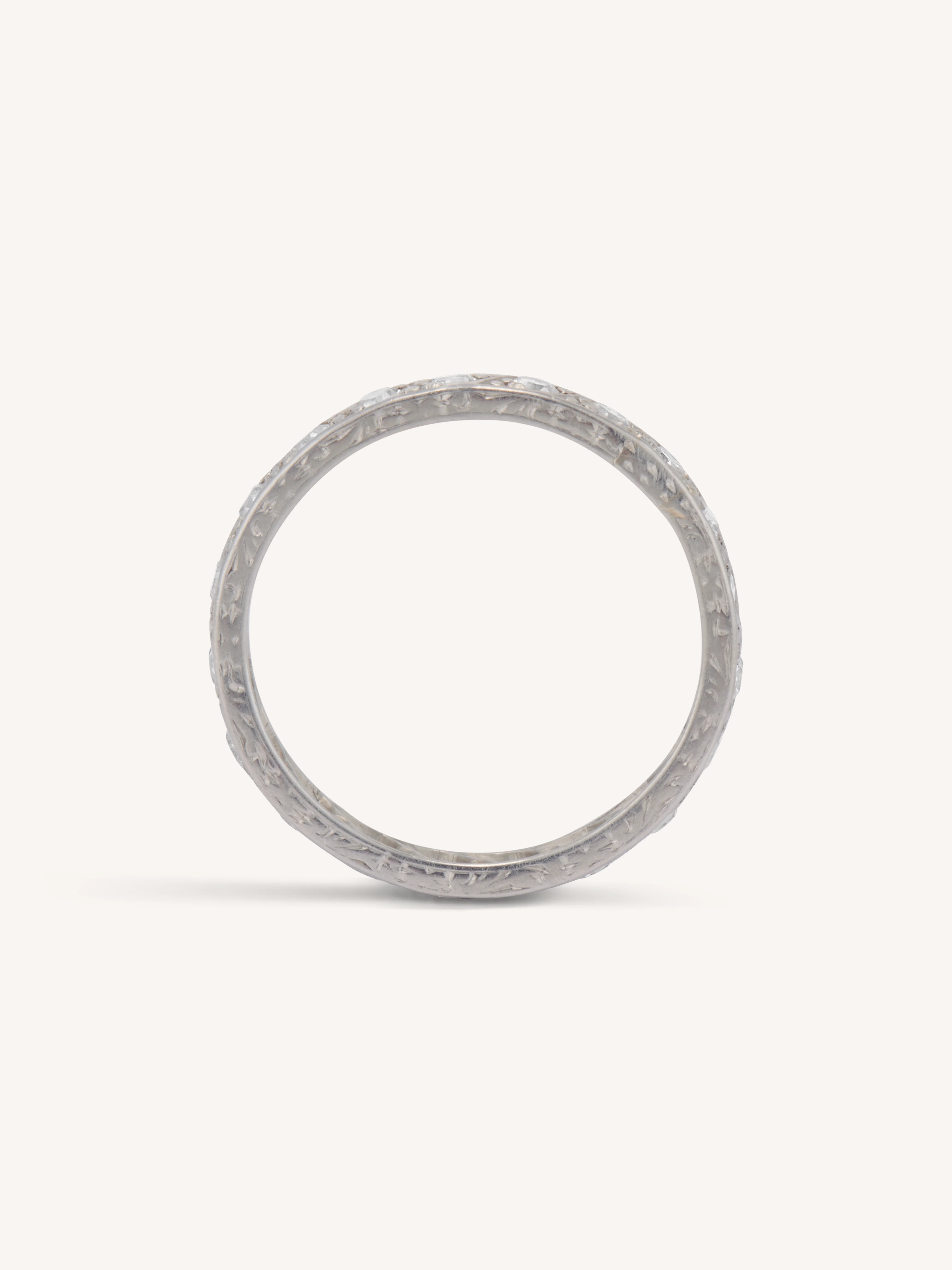 Art Deco .65 Carat Diamond Platinum Antique Eternity Band – Size 5.75 - Image 4