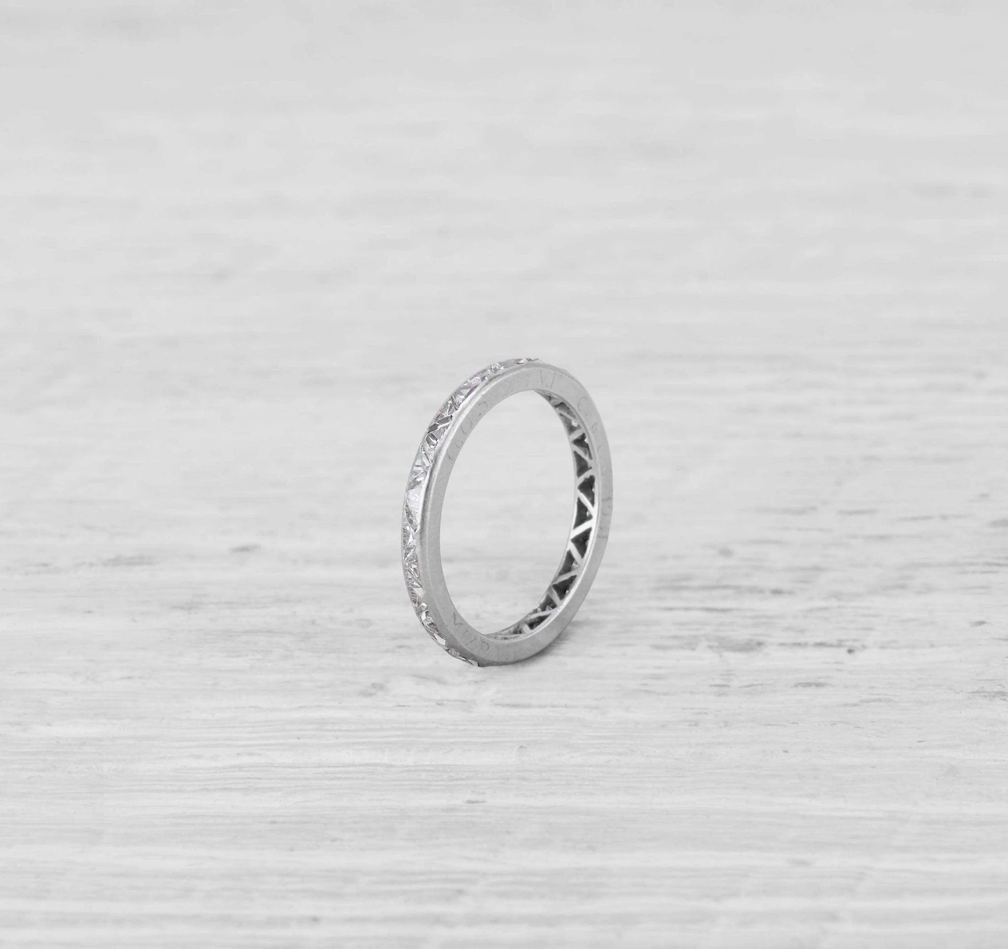 ART DECO DIAMOND ETERNITY BAND RING SIZE 5.5
