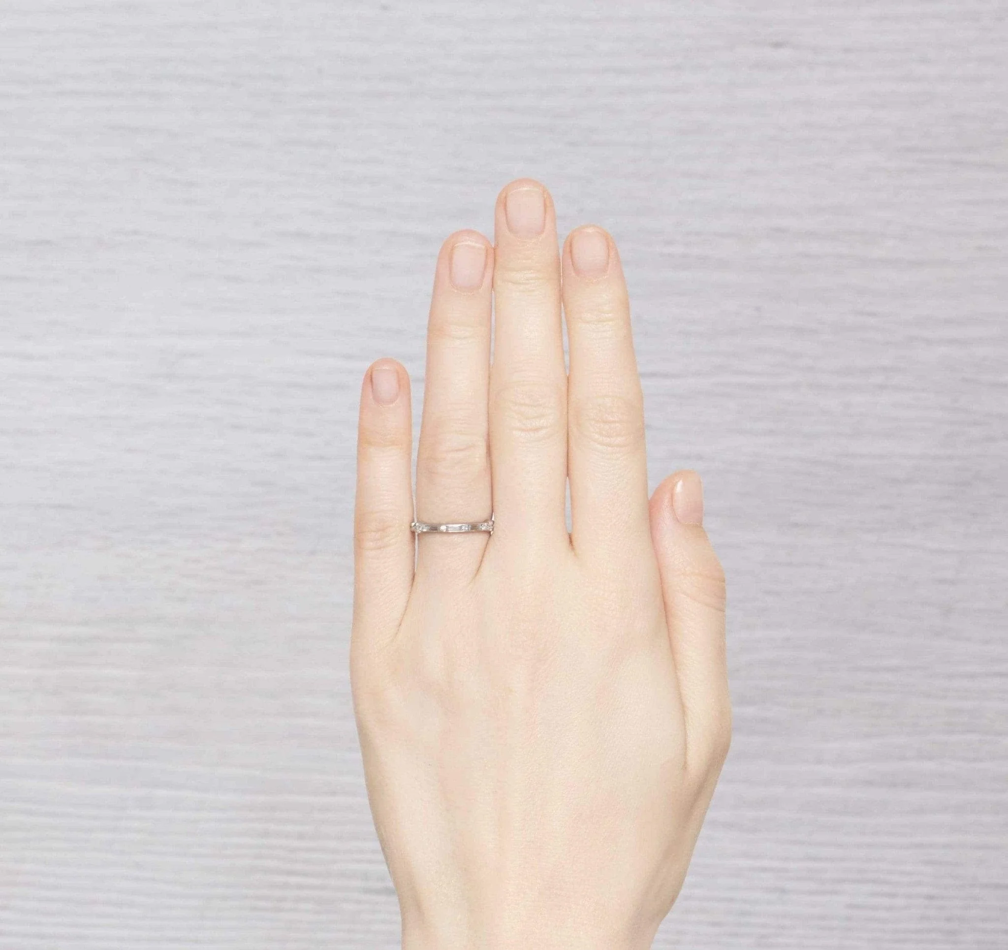 Art Deco Diamond Half Hoop Band - Image 5