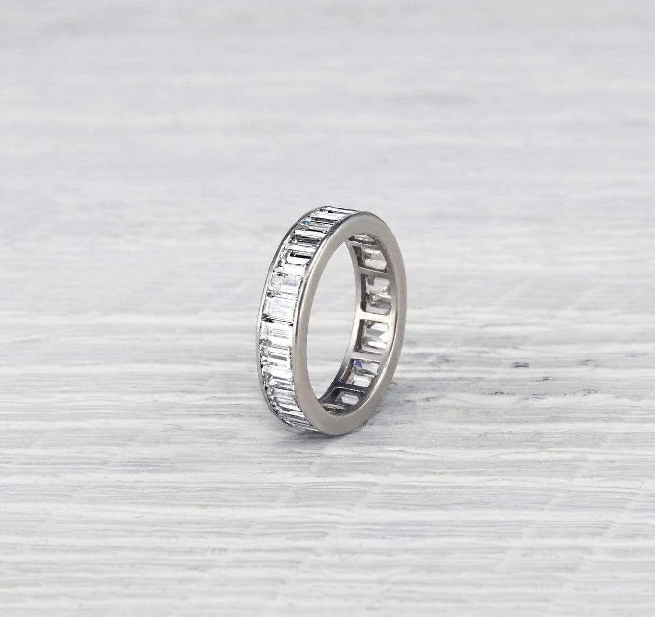 Art Deco Emerald Cut Diamond Eternity Band