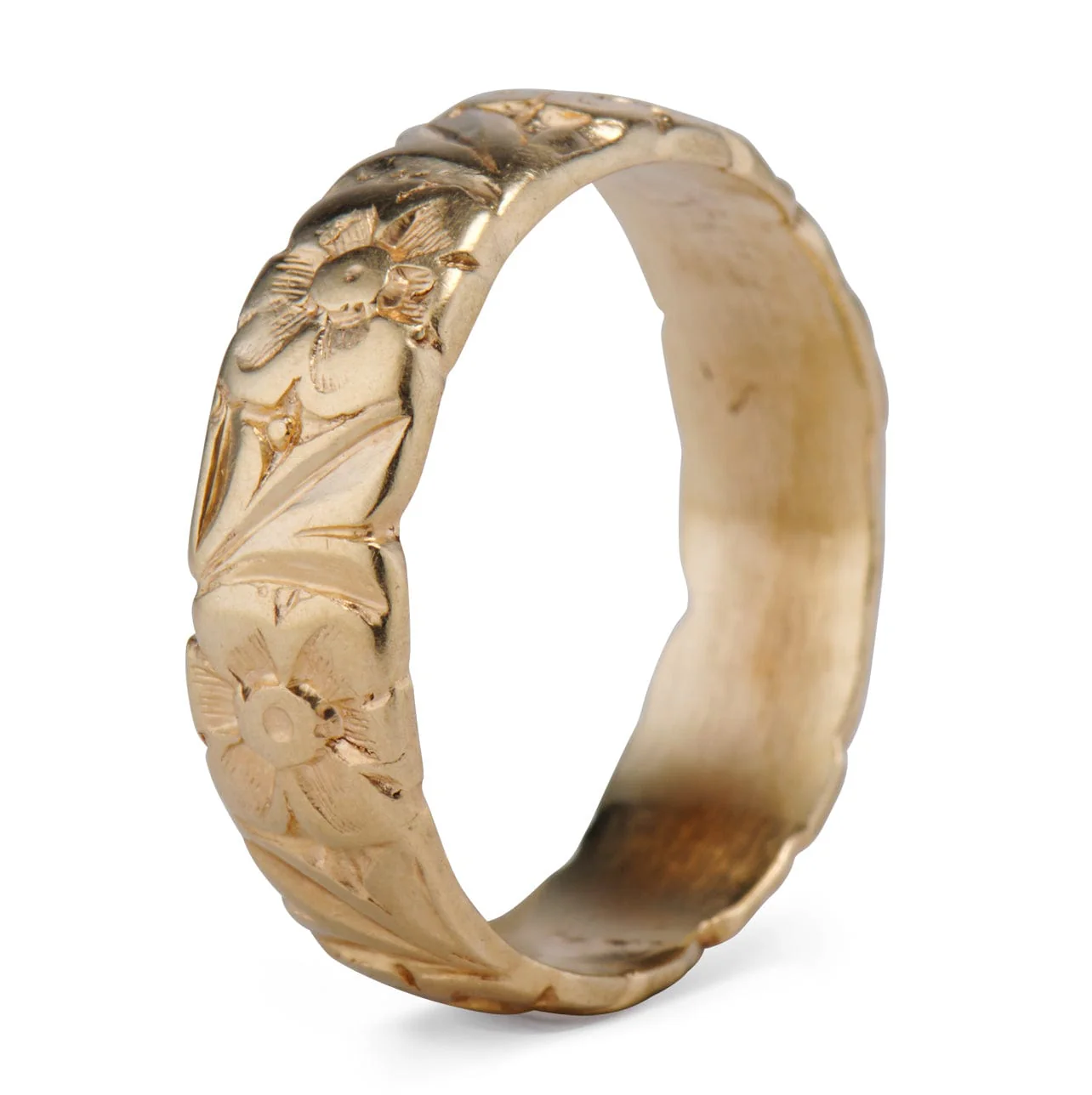 Art Deco Engraved Floral Motif Band - Image 3