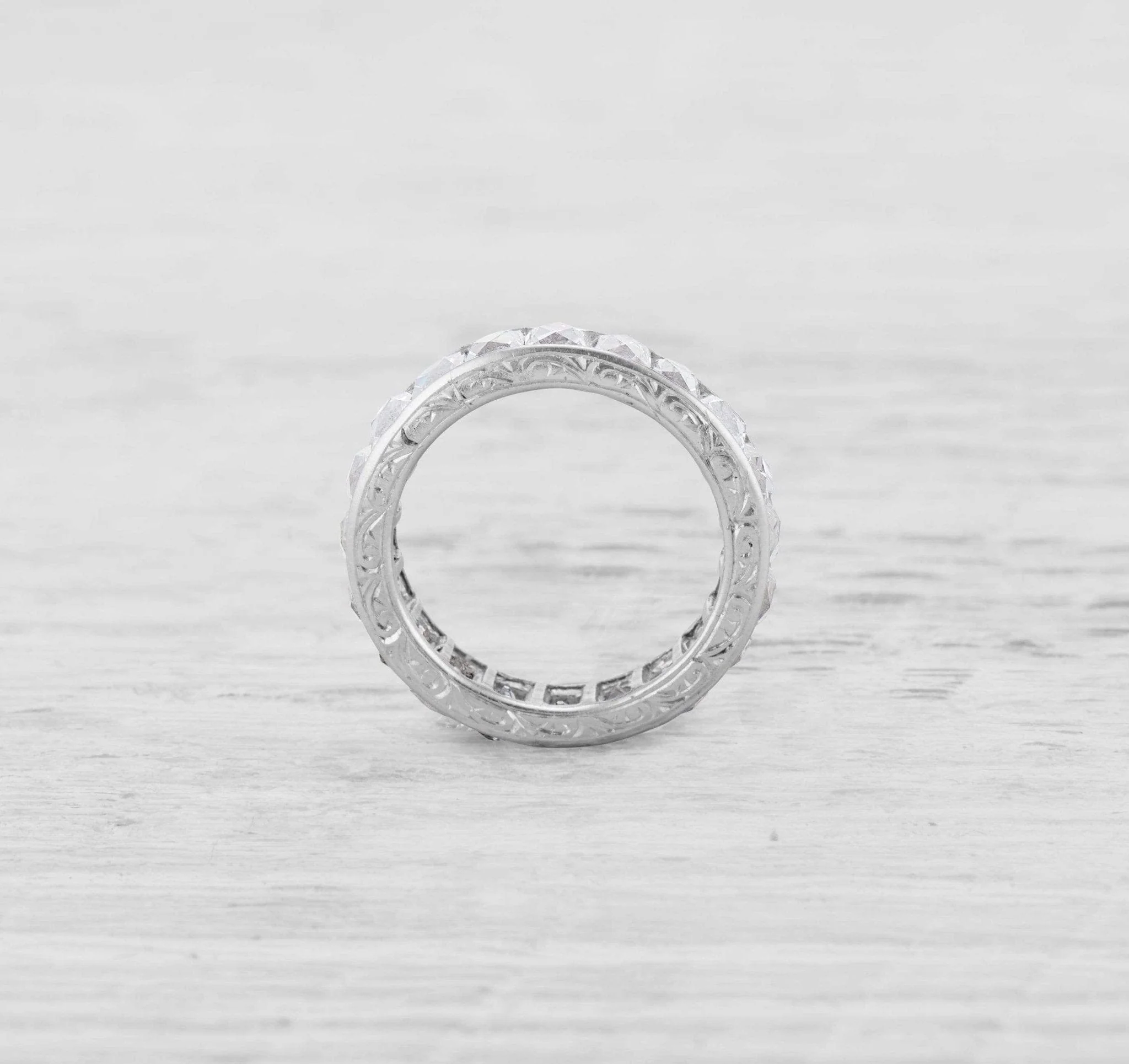 ART DECO FRENCH CUT DIAMOND ETERNITY BAND - Image 2