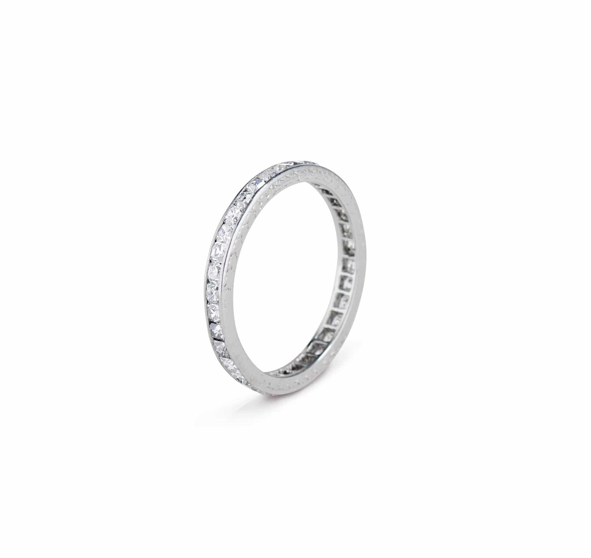 Art Deco 1.80 Carat French Cut Diamond Wedding Band