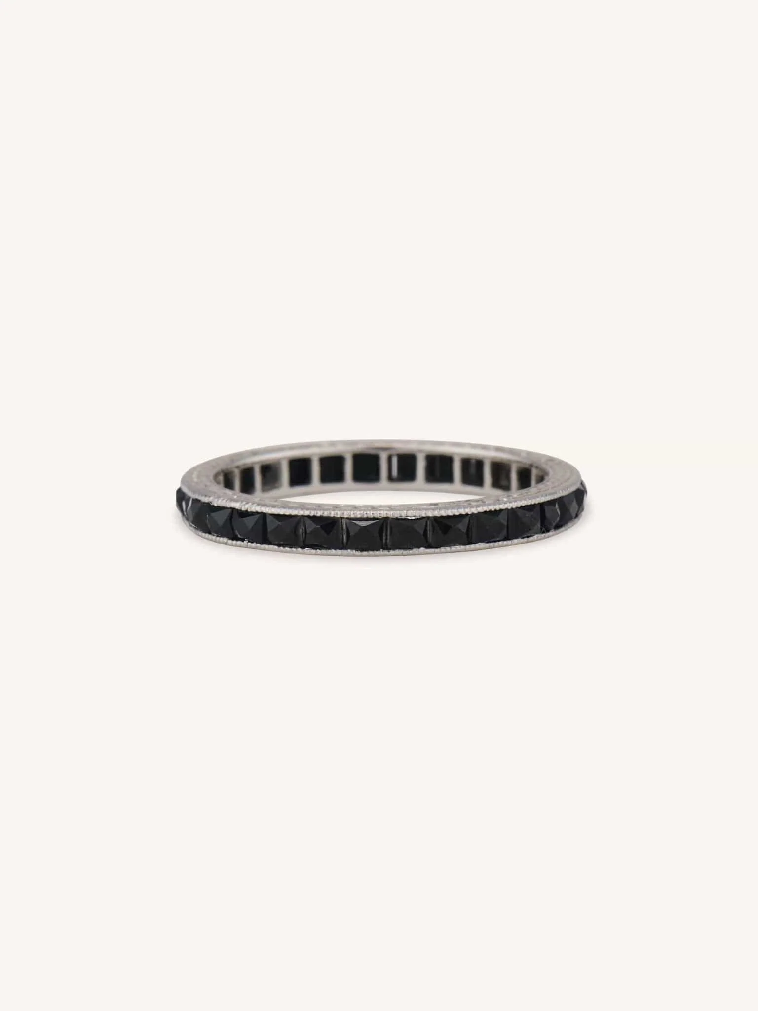 Art Deco French Cut Onyx Eternity Band