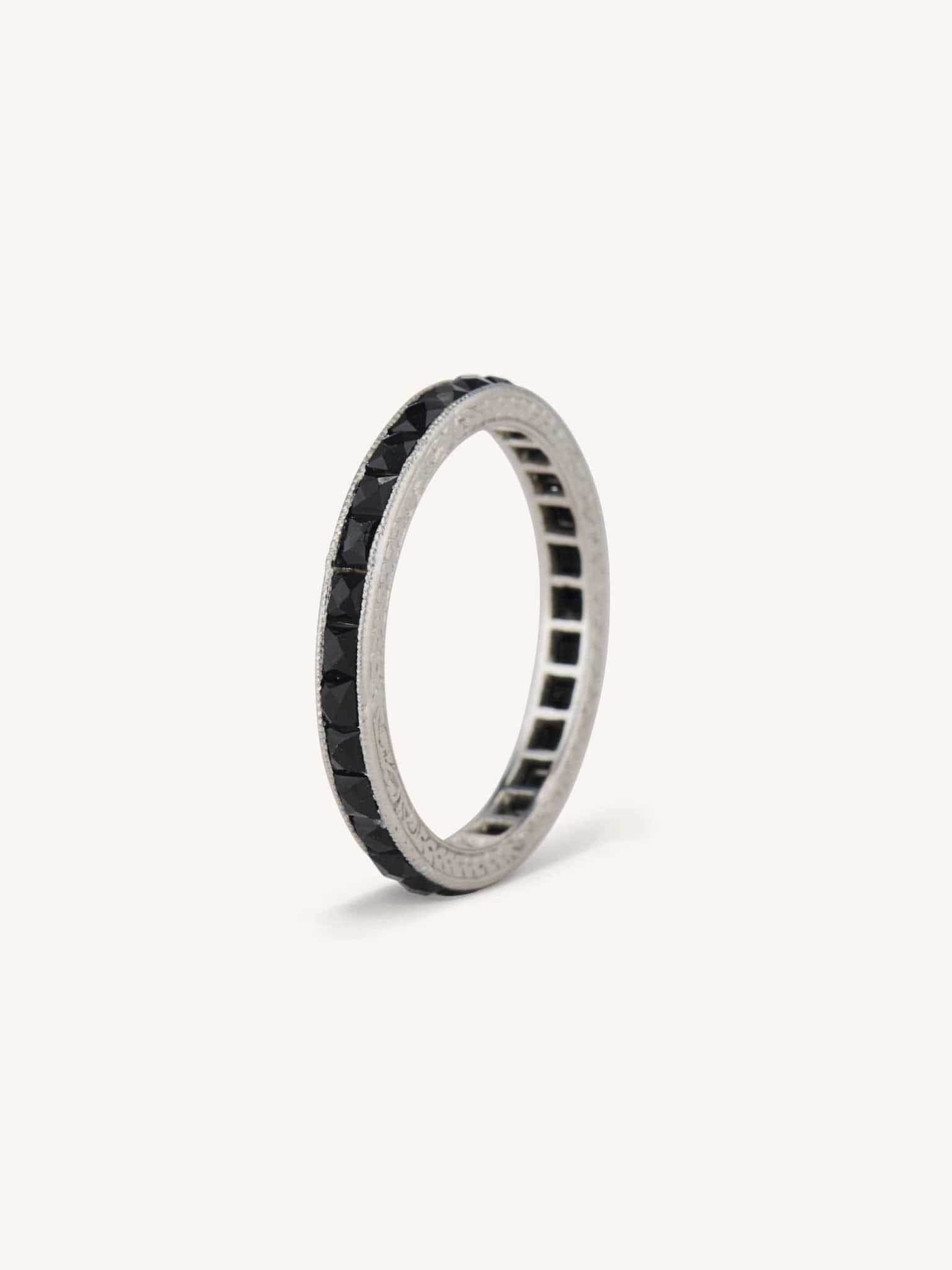 Art Deco French Cut Onyx Eternity Band - Image 3