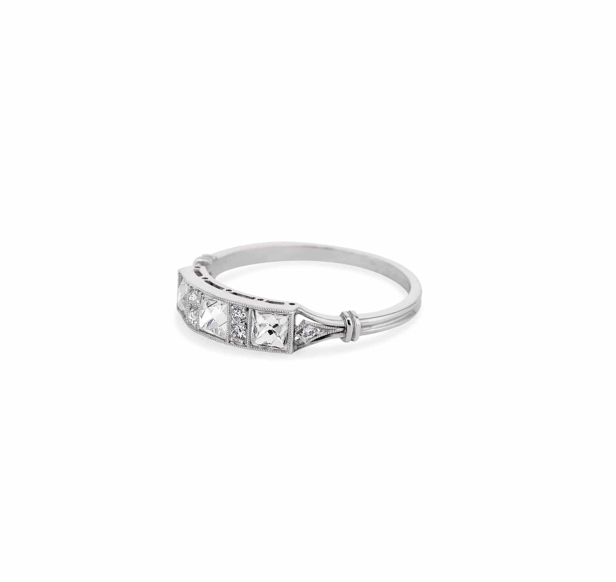 Art Deco French & Old European Cut Cut Diamond Half Band
