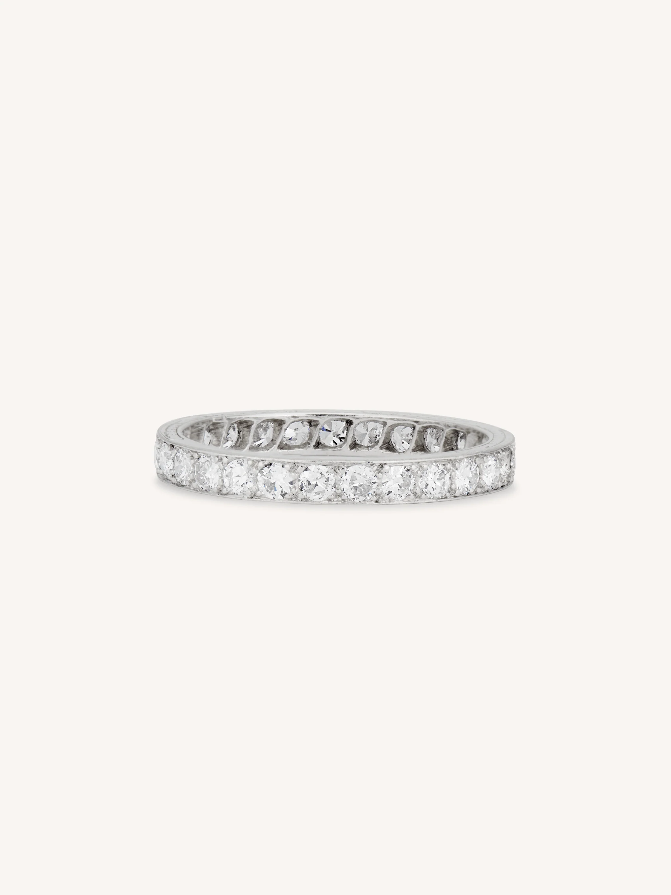 Art Deco 1.75 Carat Diamond Eterntiy Vintage Wedding Band - Size 7.5