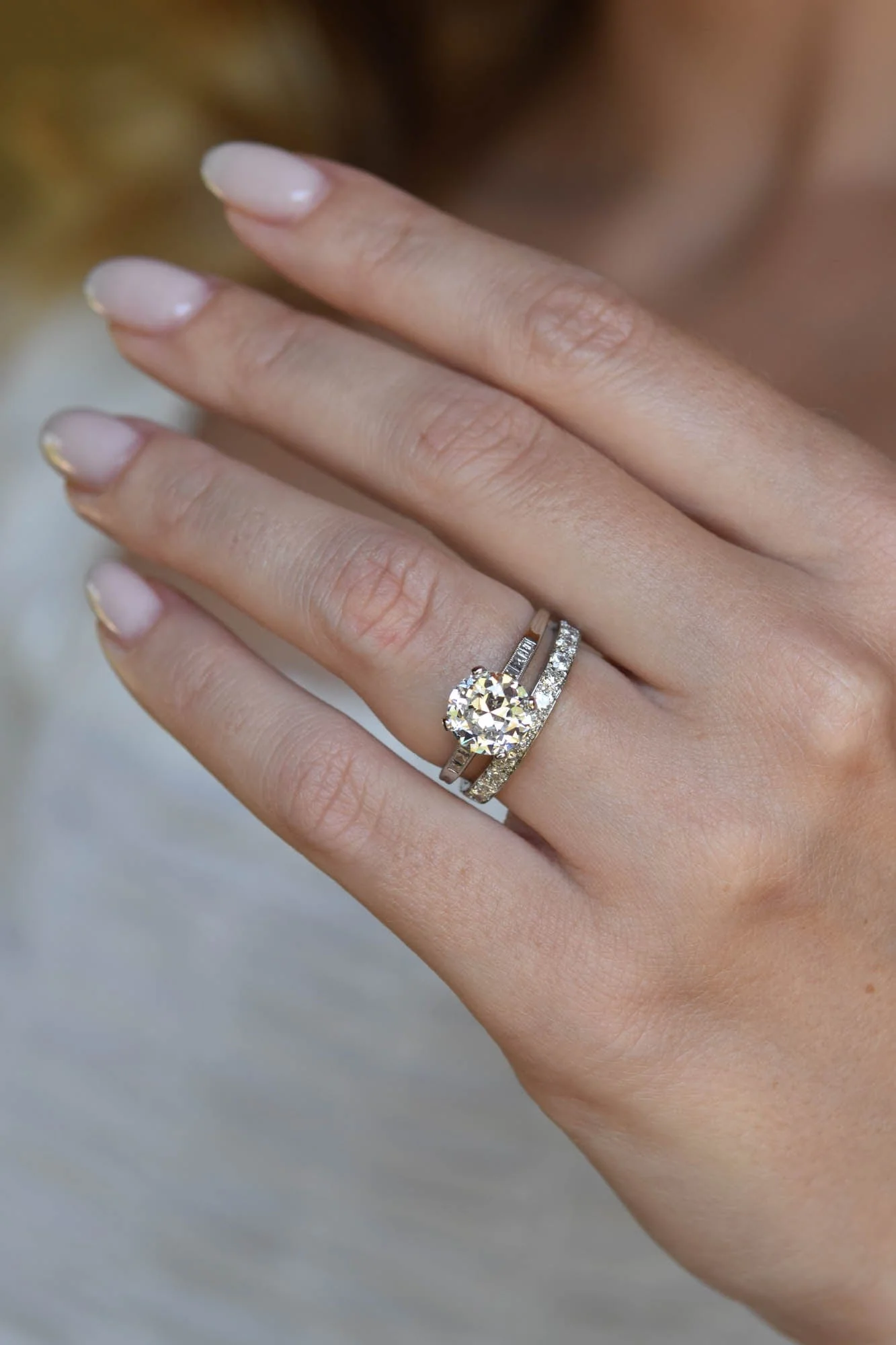 Art Deco 1.75 Carat Diamond Eterntiy Vintage Wedding Band - Size 7.5 - Image 2