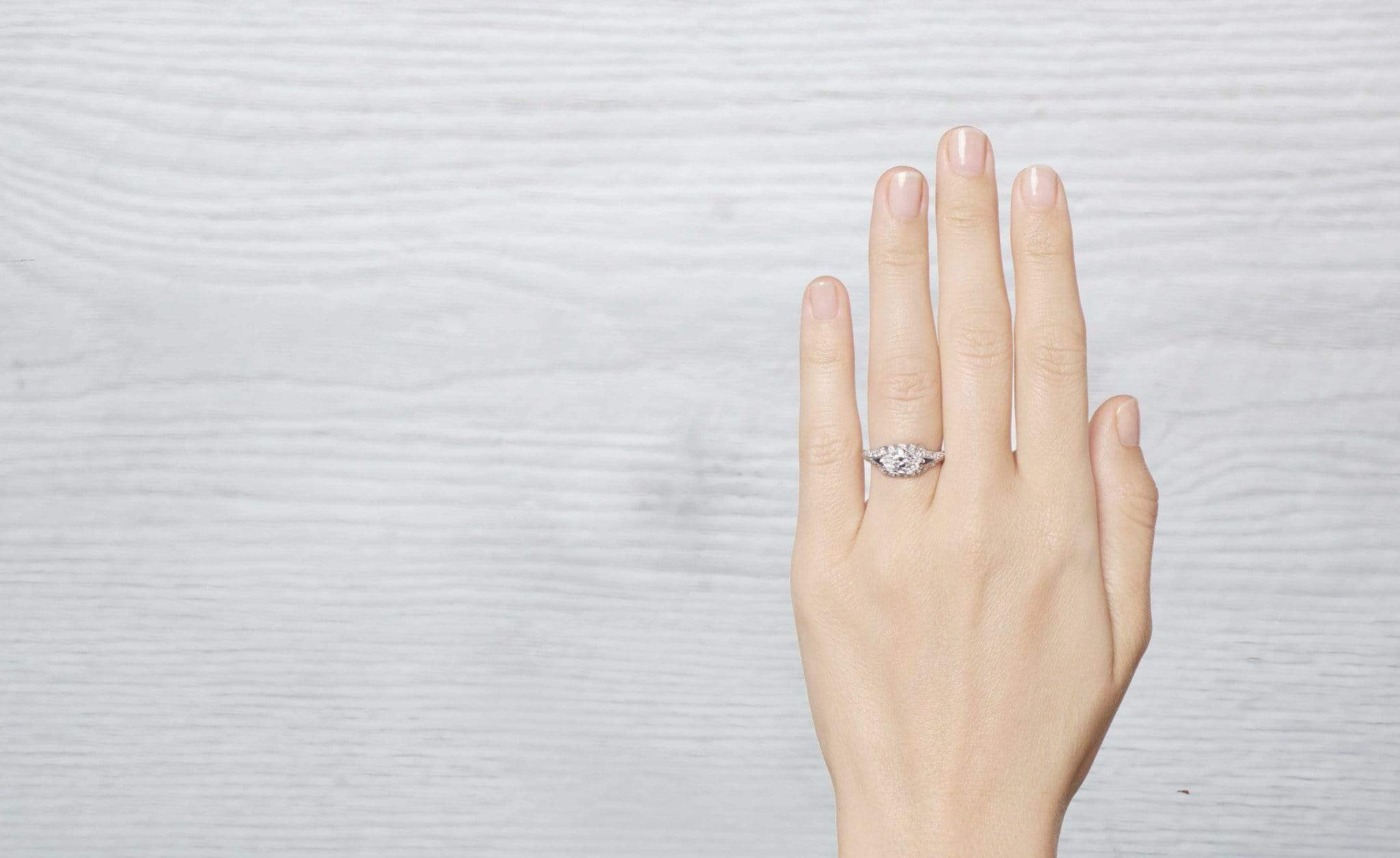 .88 Carat Art Deco Moval East-West Engagement Ring - Image 5
