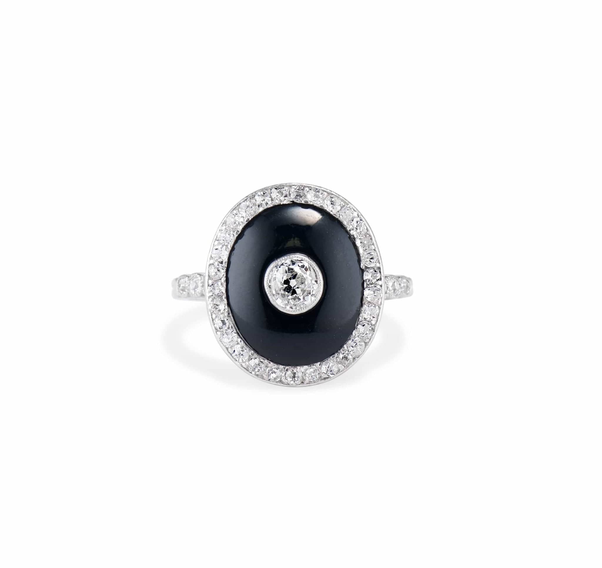 Art Deco Onyx and Diamond Ring - Image 2