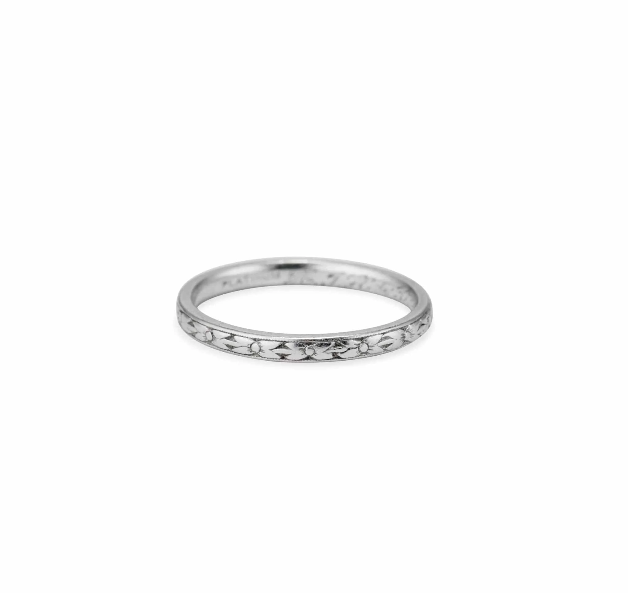 Art Deco Platinum Wedding Band - Image 3