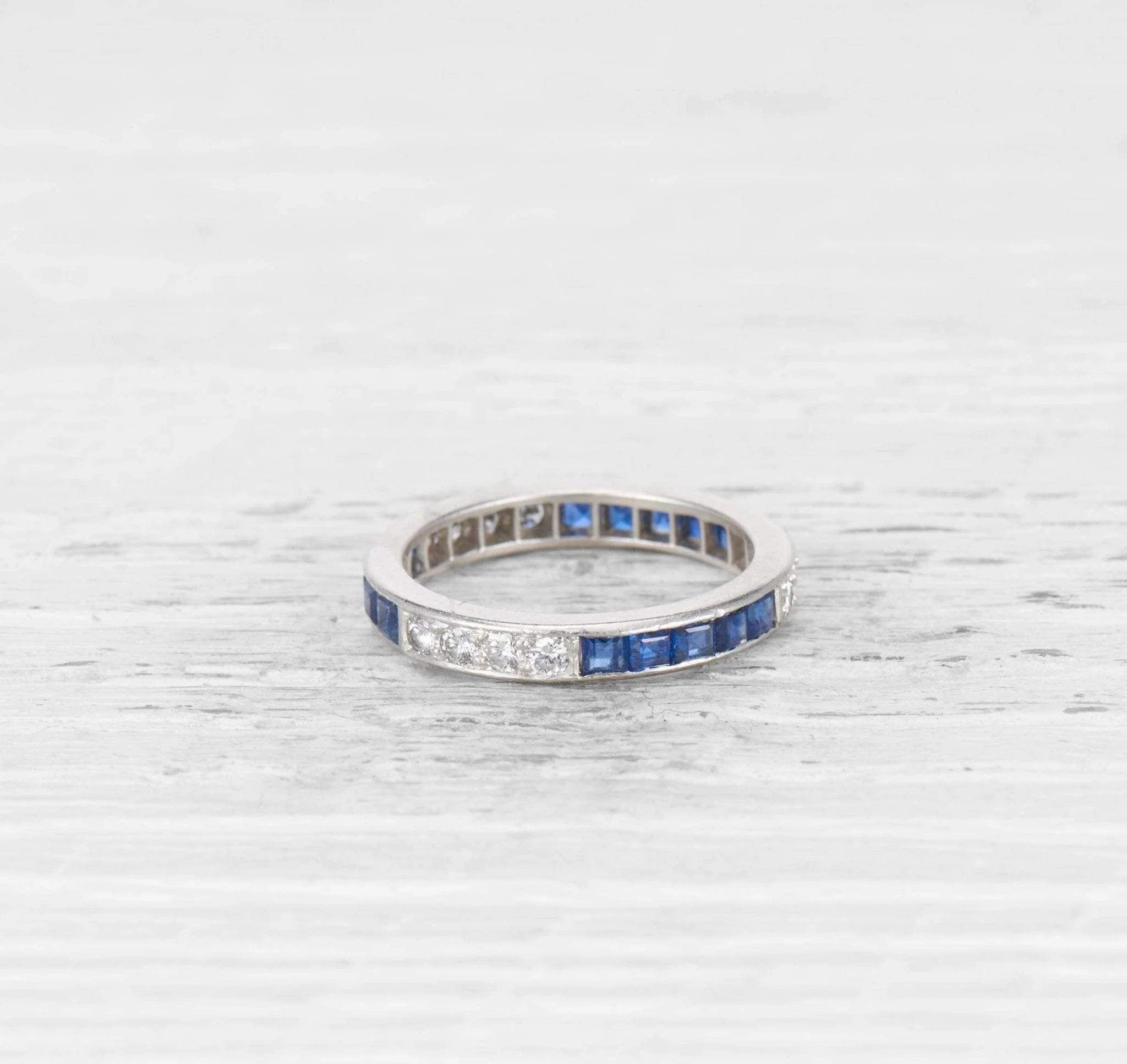 OSCAR HEYMAN SAPPHIRE AND DIAMOND ETERNITY BAND - Image 3