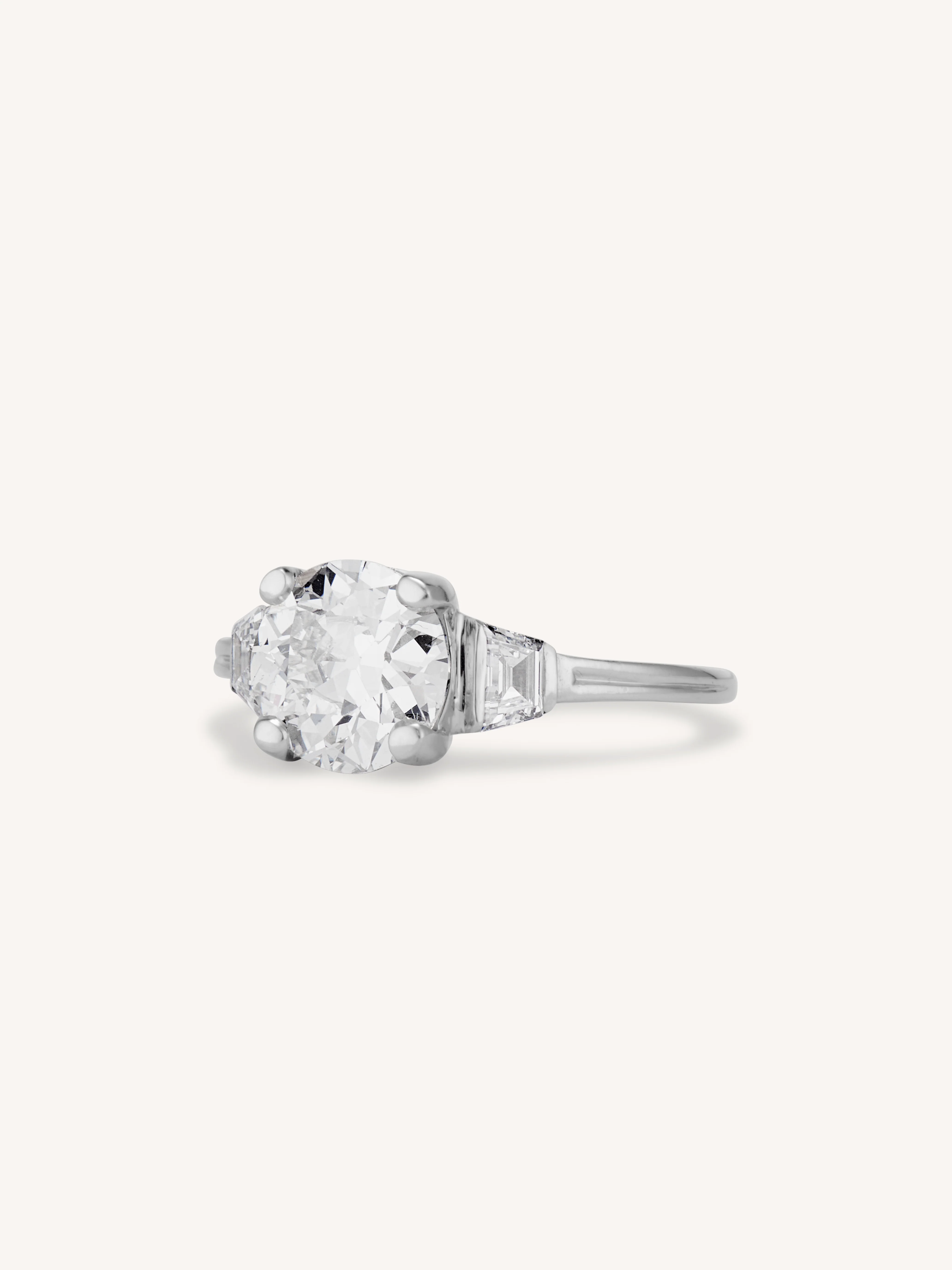 Art Deco Tiffany & Co. 1.94 Carat Old European Cut Diamond Vintage Engagement Ring - Image 4