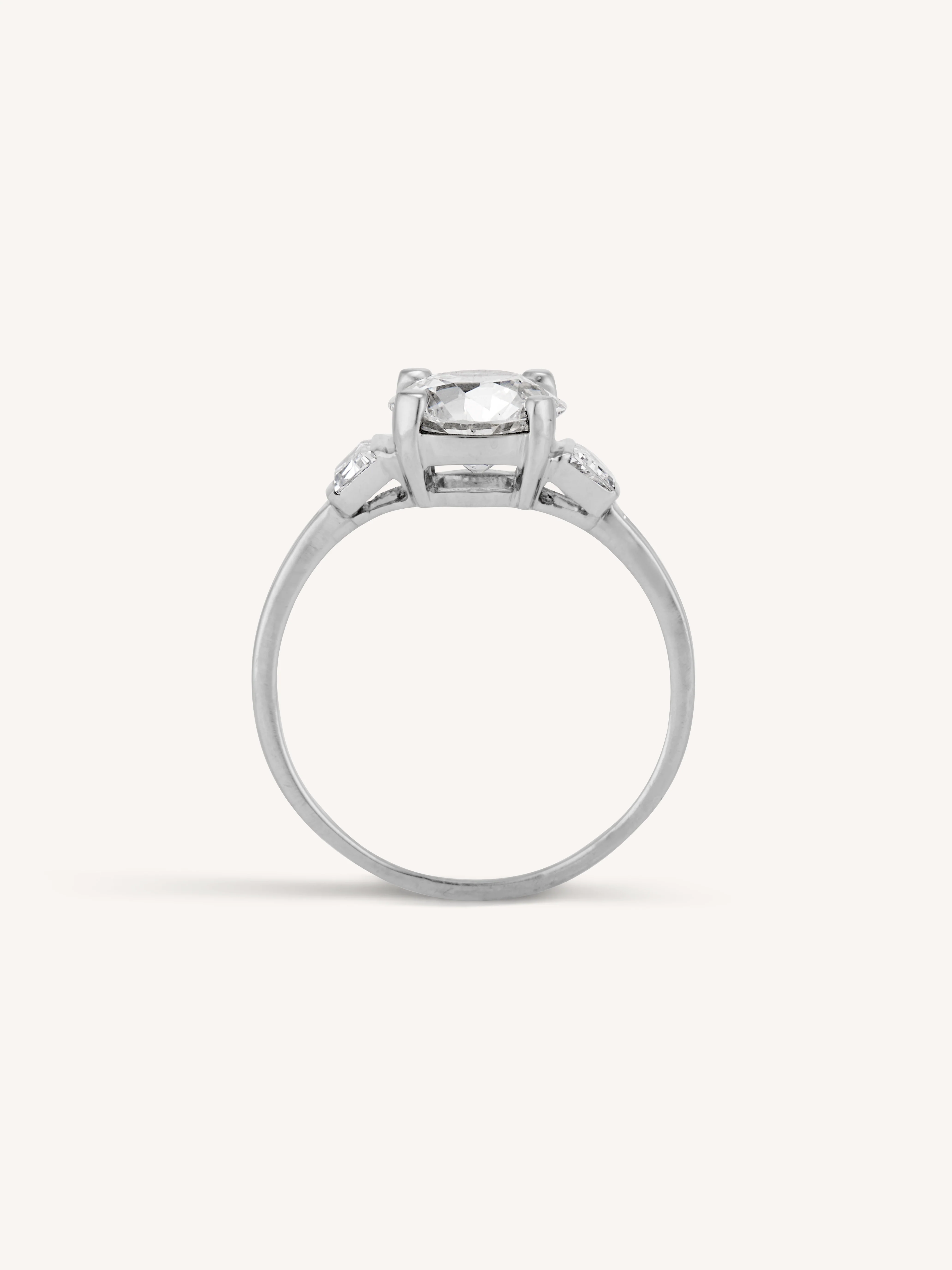 Art Deco Tiffany & Co. 1.94 Carat Old European Cut Diamond Vintage Engagement Ring - Image 6