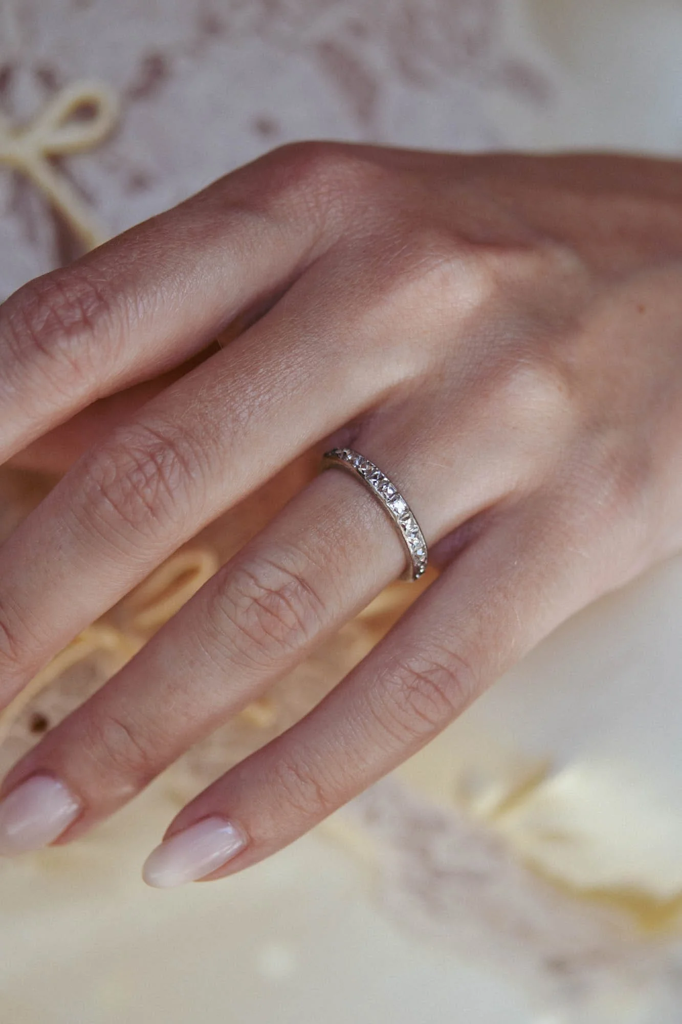 Tiffany & Co. Art Deco 1.60 Carat French Cut Diamond Vintage Eternity Band - Size 6 - Image 3