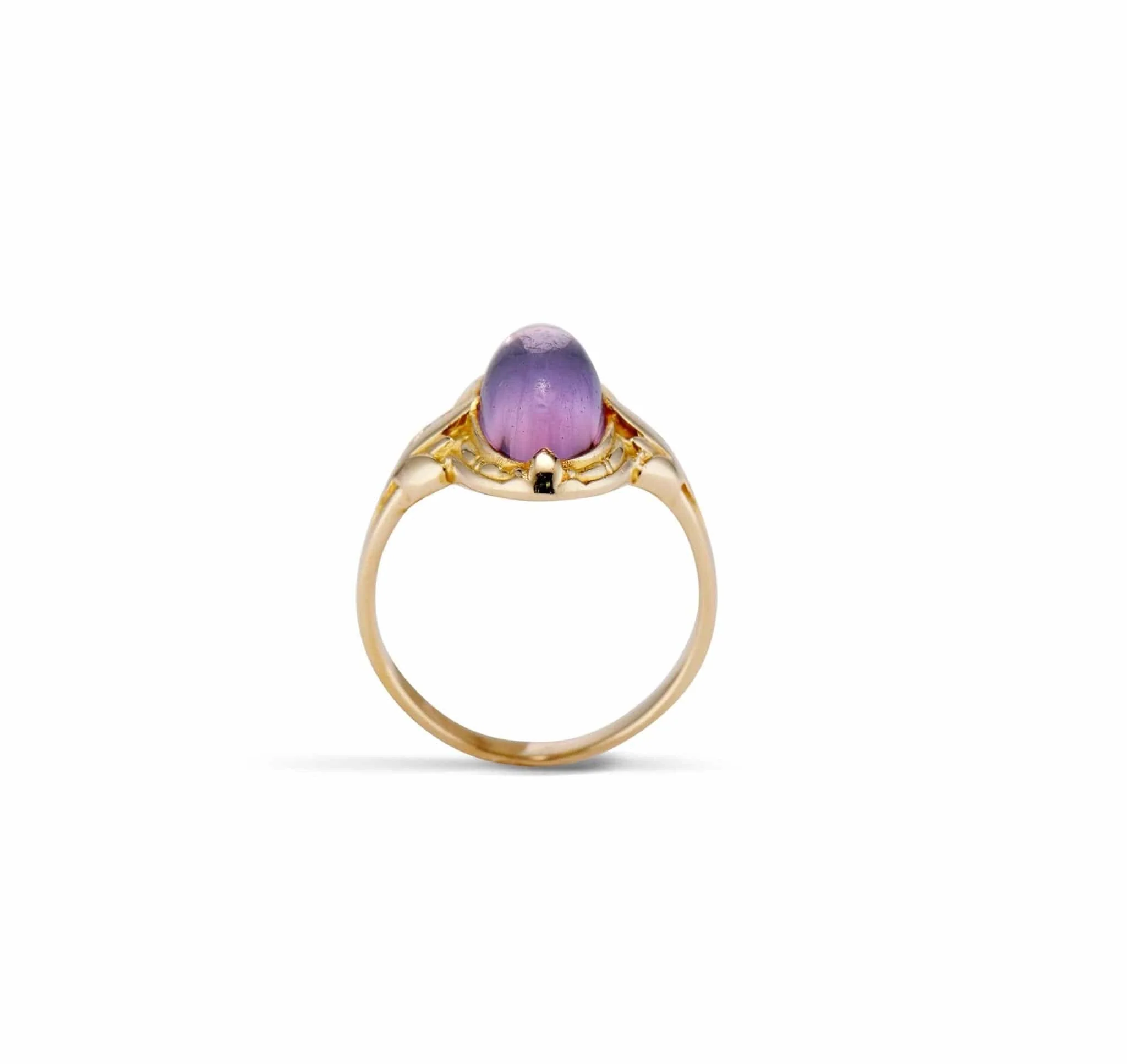 Art Nouveau Amethyst and Gold Ring - Image 4
