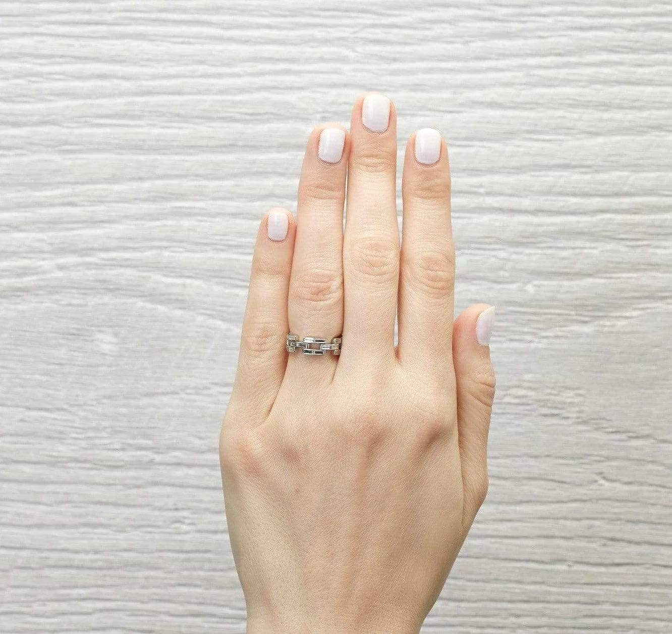 Baguette Chain Wedding Band - Image 4