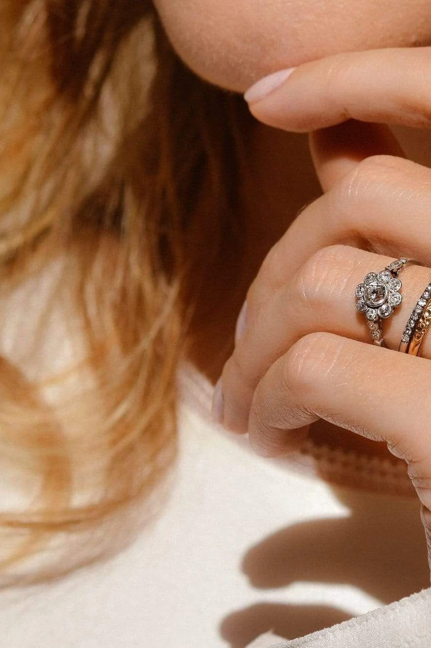 Belle Époque .40 Carat Old European Cluster Diamond Engagement Ring, France - Image 6