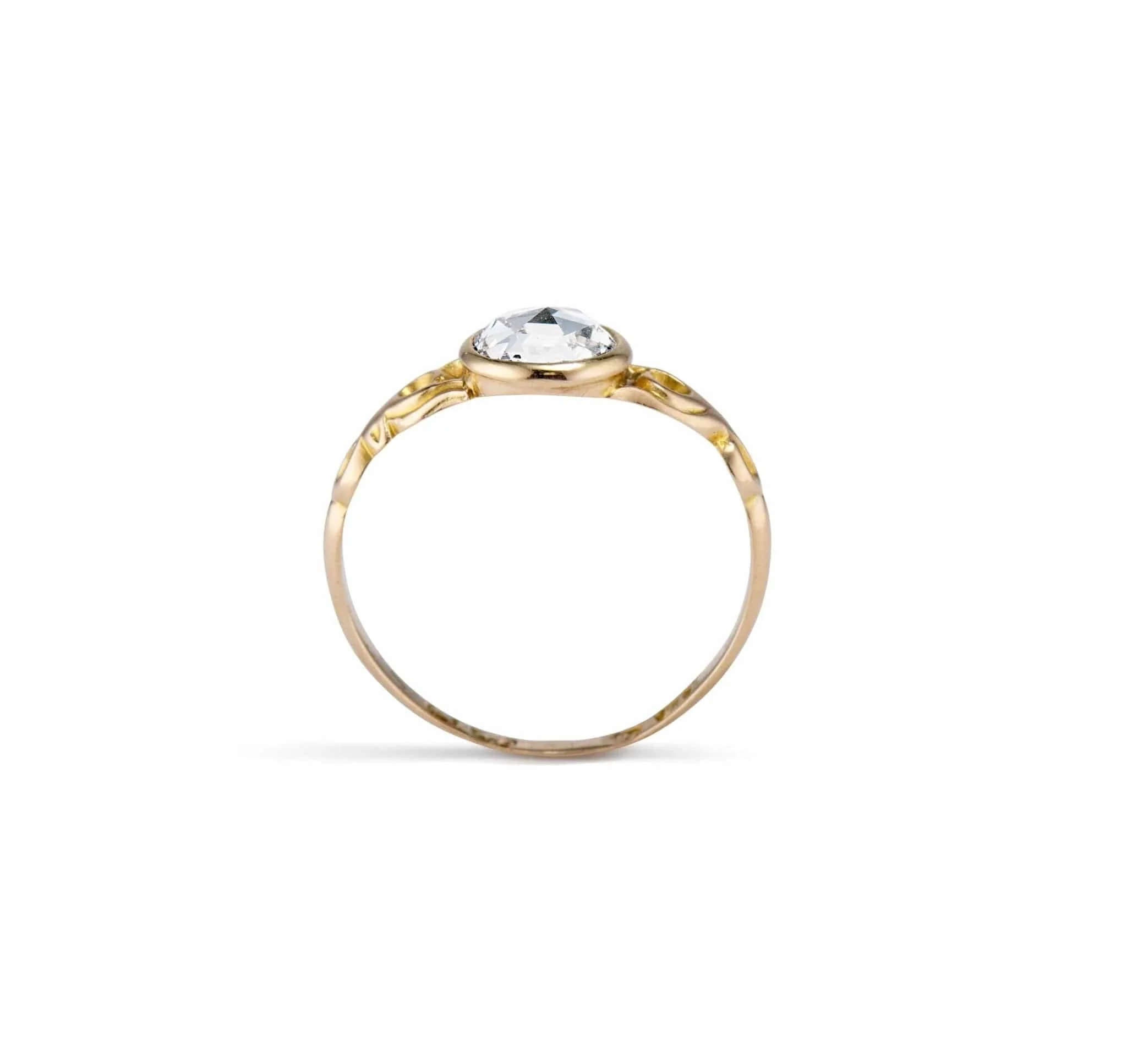 Victorian British .90 Carat Rose Cut Diamond Engagement Ring - Image 3