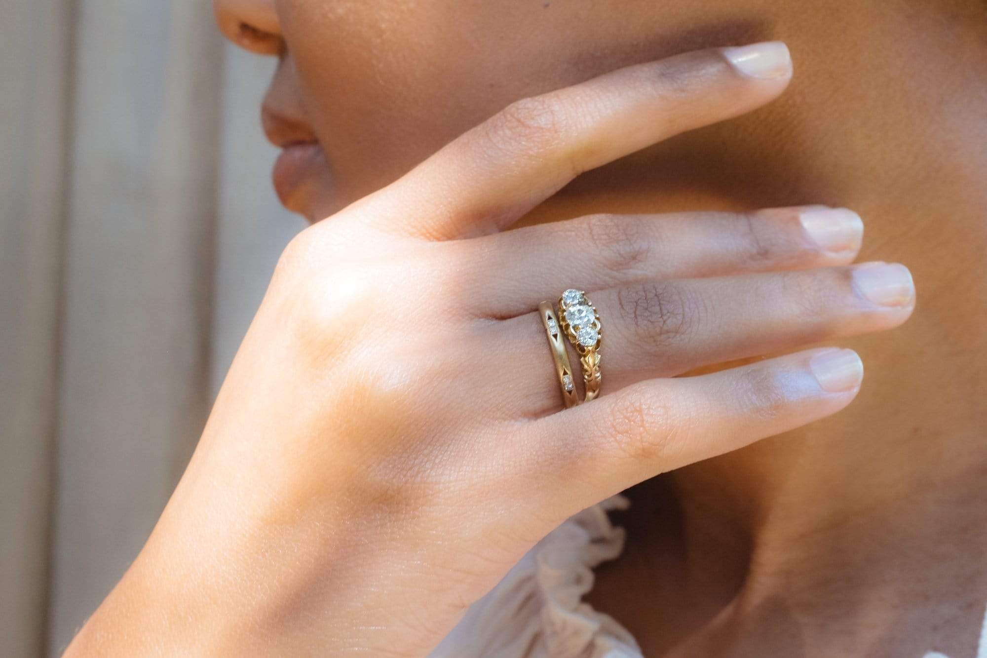 British Victorian Three Stone Diamond Engagement Ring - Image 6