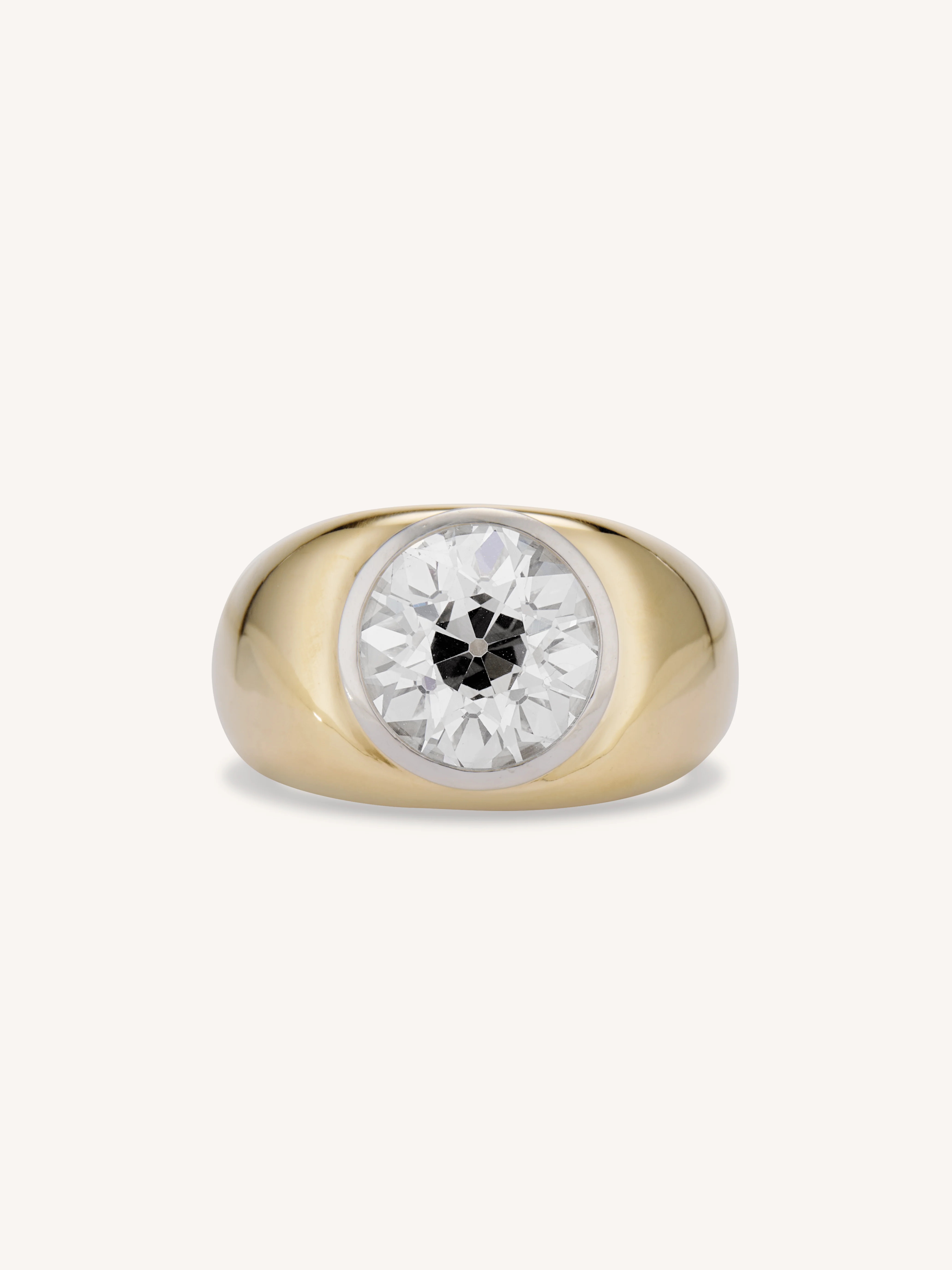 Cartier 4.76 Old European Cut Diamond Bombé Bezel Set Vintage Ring