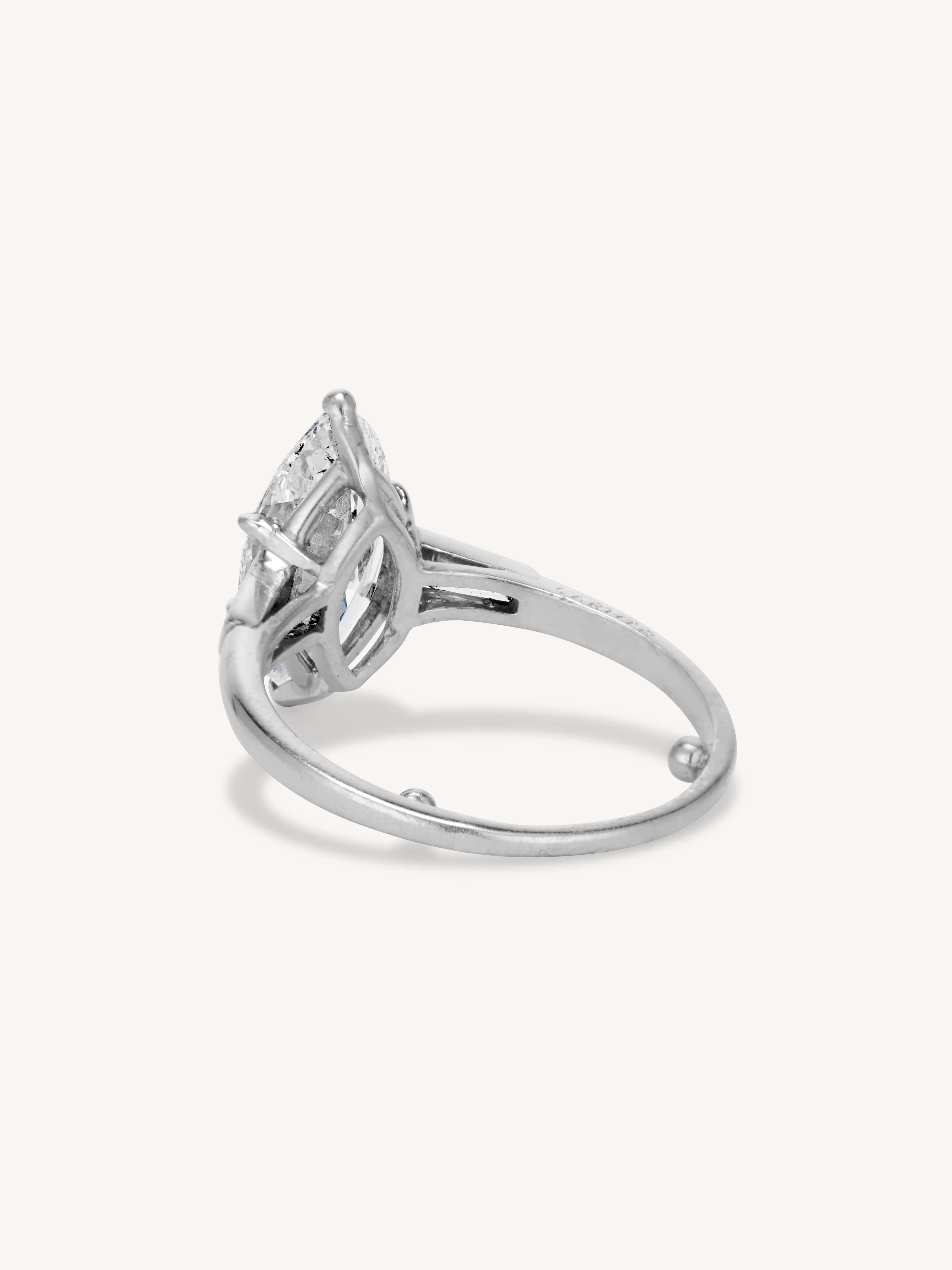 Cartier Art Deco 2.18 Carat Marquise Diamond Vintage Engagement Ring - Image 5