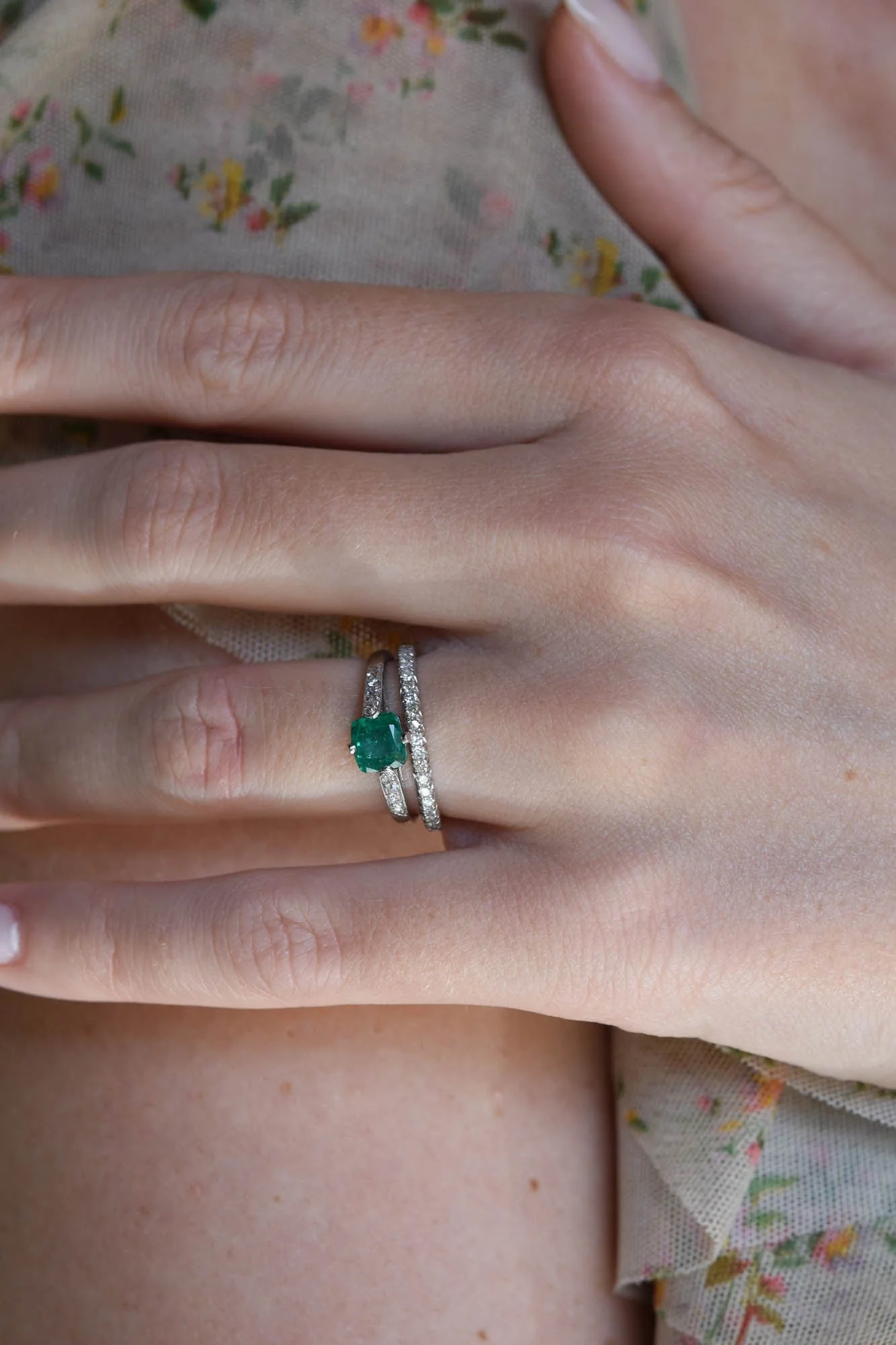 Cartier Art Deco Emerald Cut Emerald Vintage Engagement Ring - Image 3
