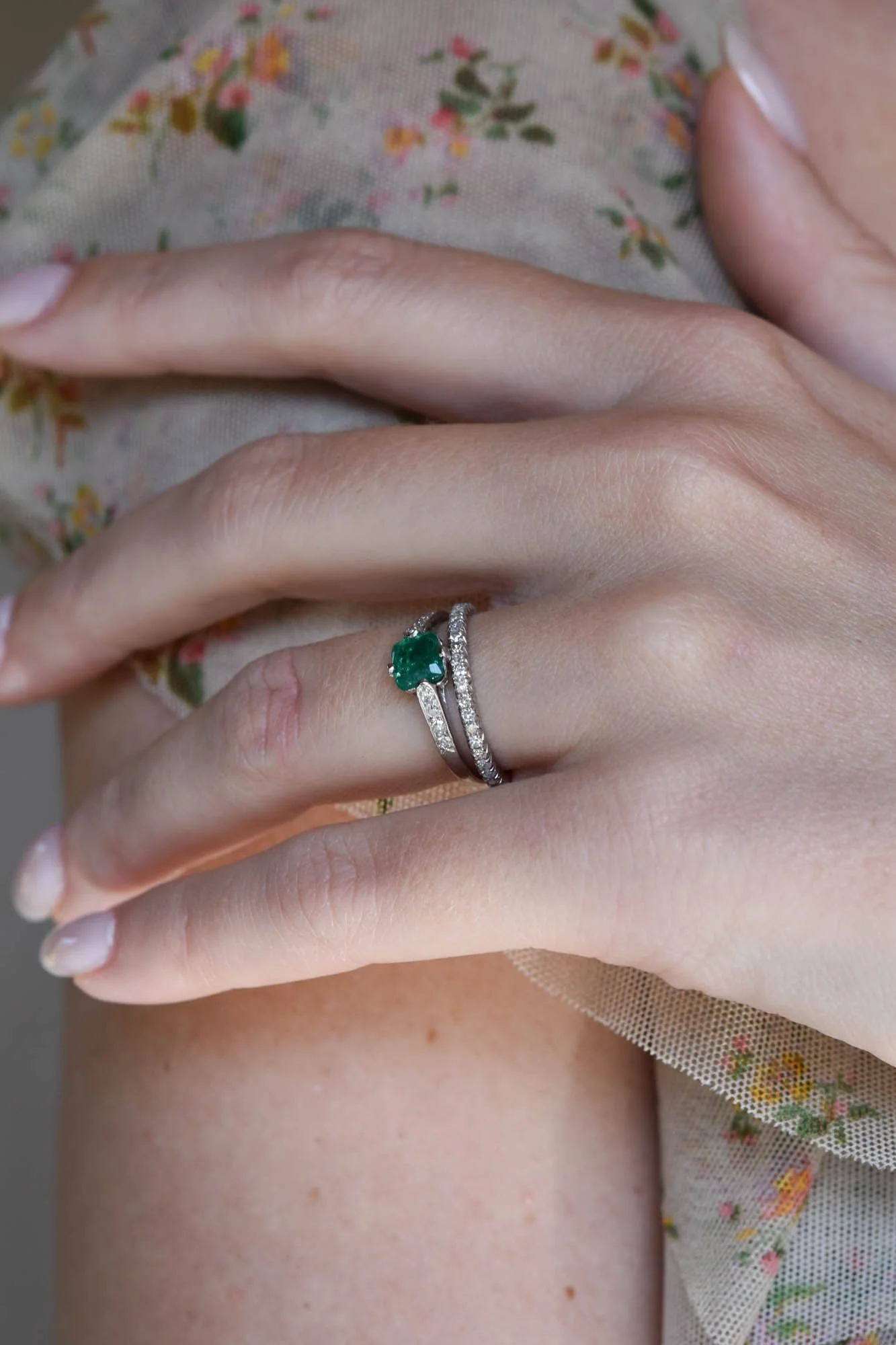 Cartier Art Deco Emerald Cut Emerald Vintage Engagement Ring - Image 7