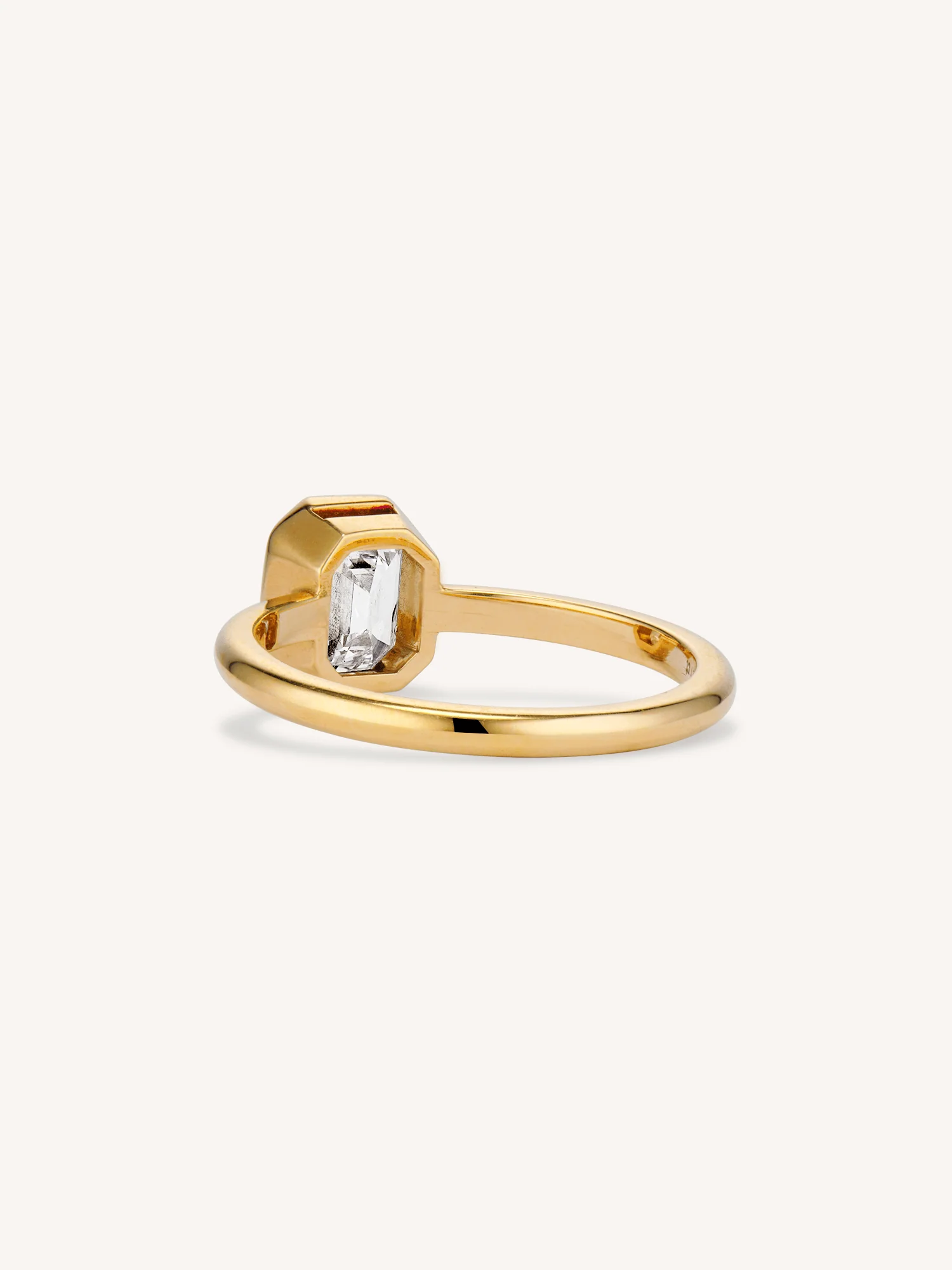 Classic Emerald Cut Diamond Bezel Solitaire Engagement Ring 1.17 - Image 5