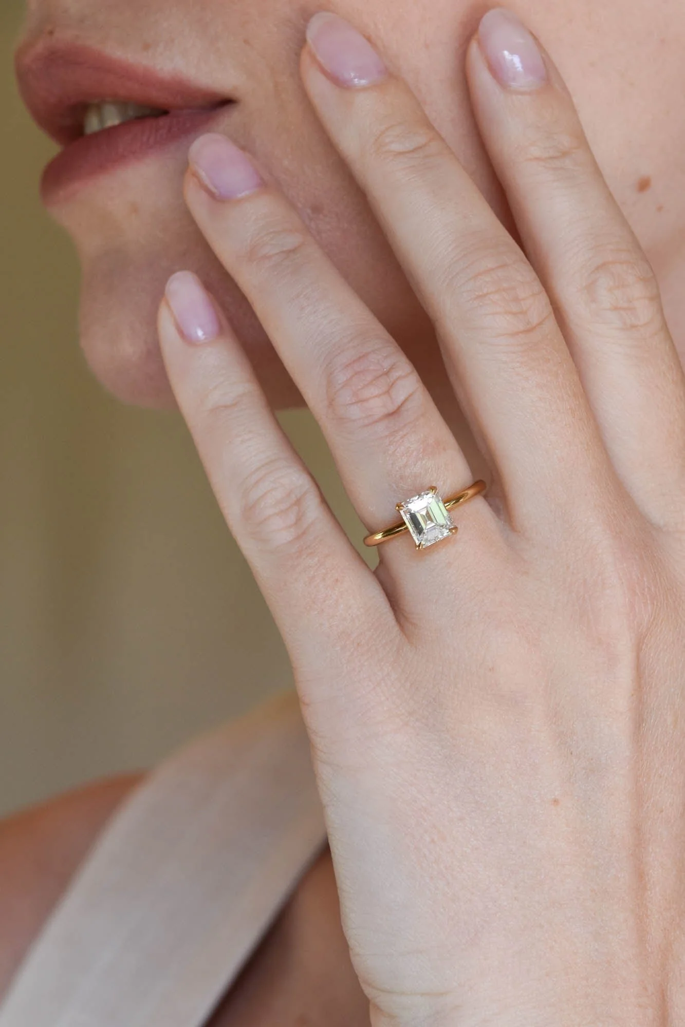 Classic Emerald Cut Diamond Four Prong Solitaire Engagement Ring 1.70 - Image 3