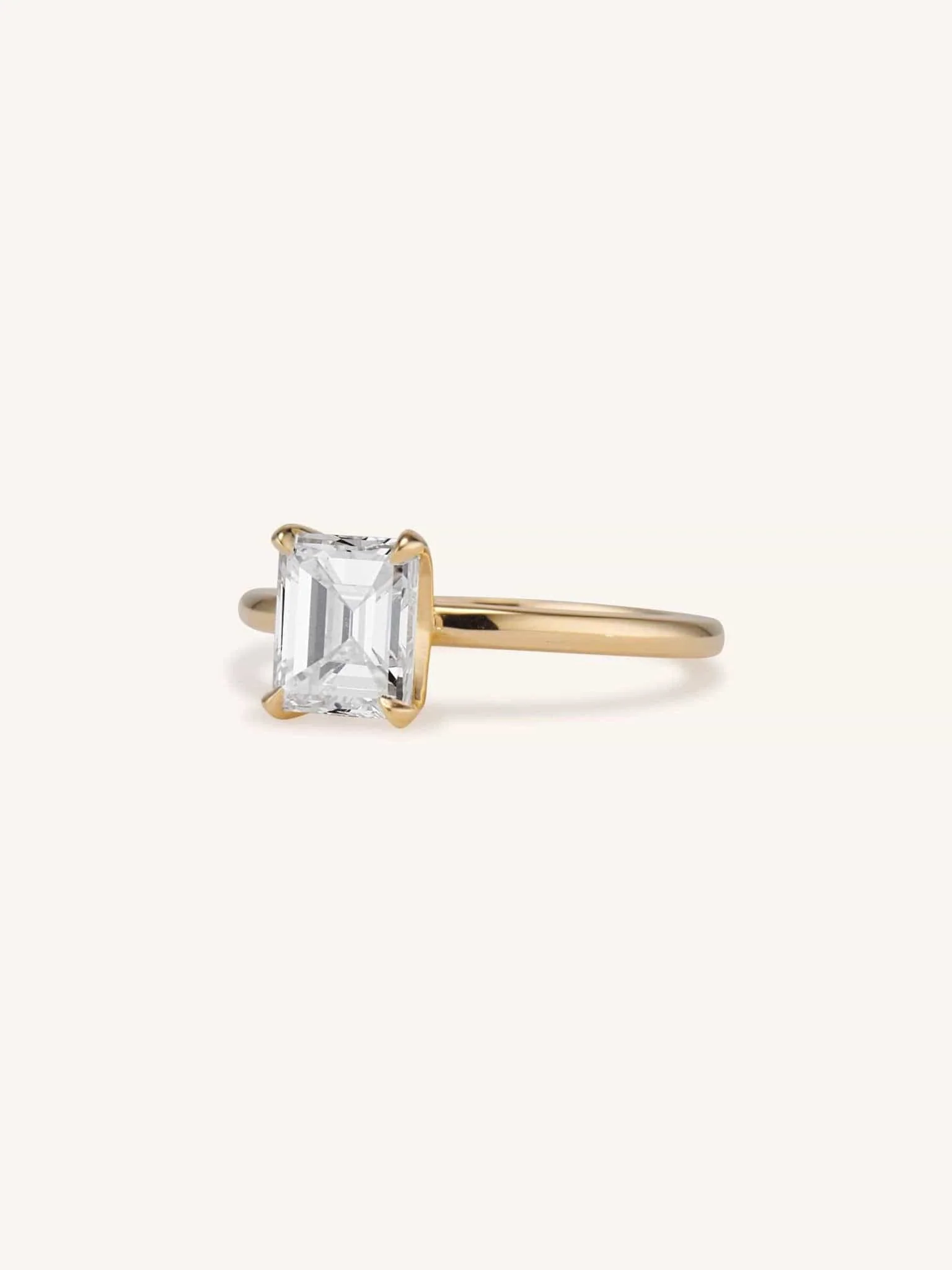 Classic Emerald Cut Diamond Four Prong Solitaire Engagement Ring 1.70 - Image 4