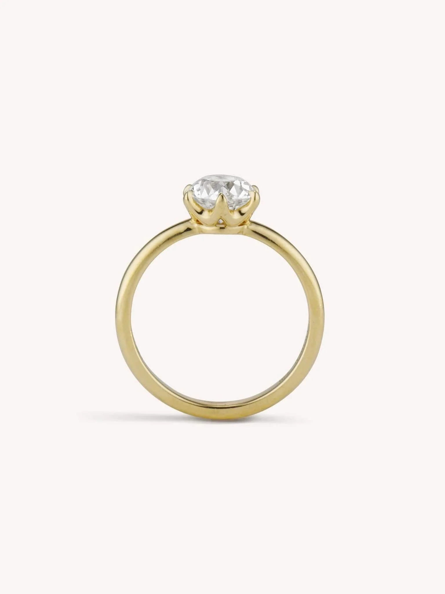 Classic Old European Cut Diamond Six Prong Solitaire Engagement Ring 1.28 - Image 5