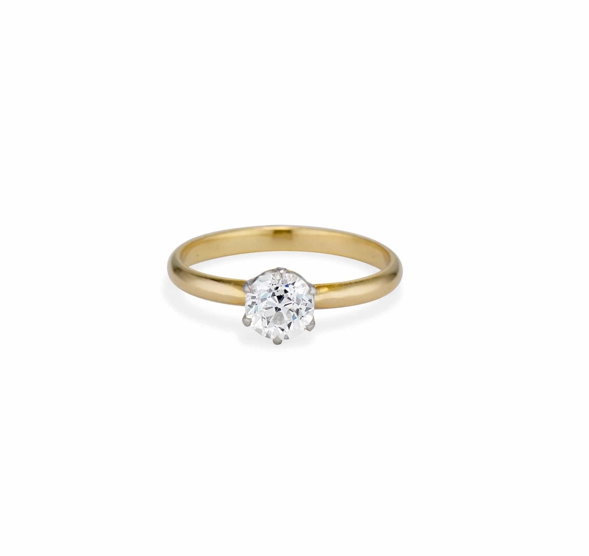 Classic Tiffany & Co. .91 Carat Old European Diamond Solitaire Engagement Ring