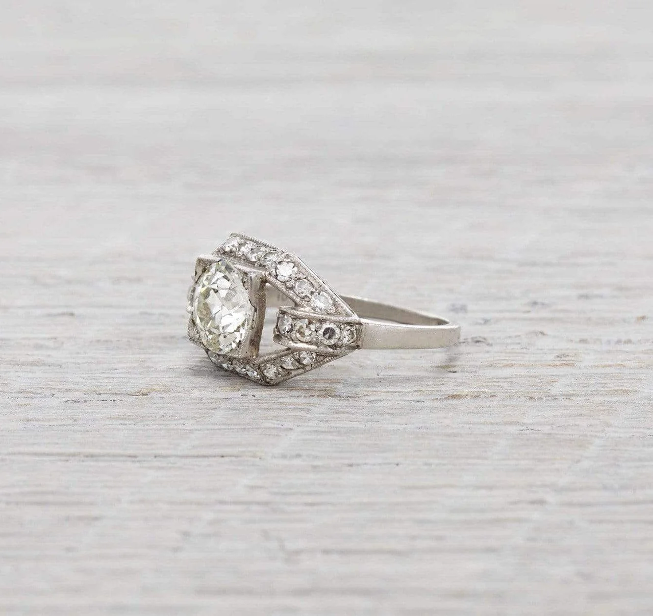 1.56 Carat Vintage Diamond Engagement Ring