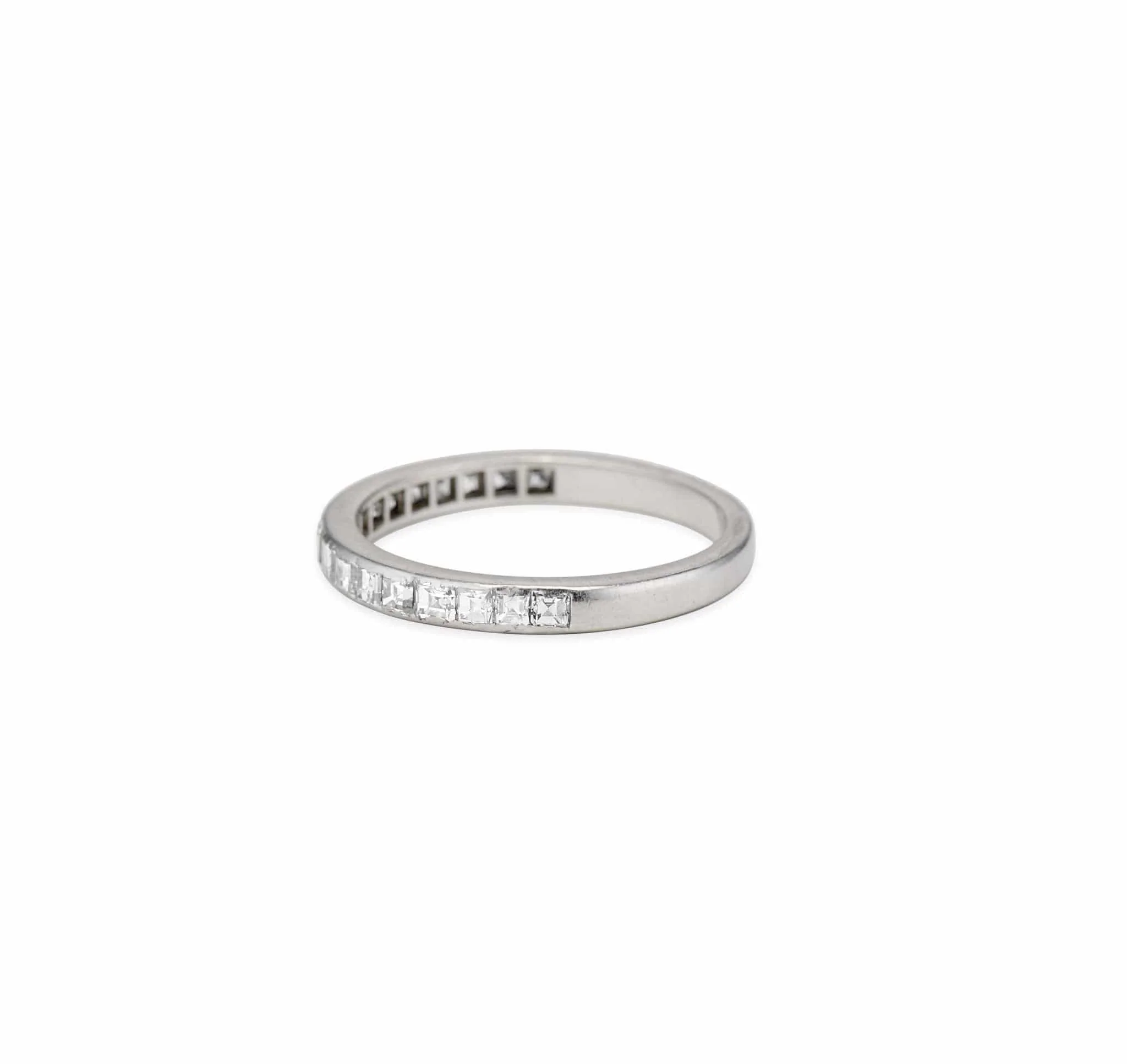 Art Deco 1.00 Carat Carré Cut Diamond Half Band - Image 3