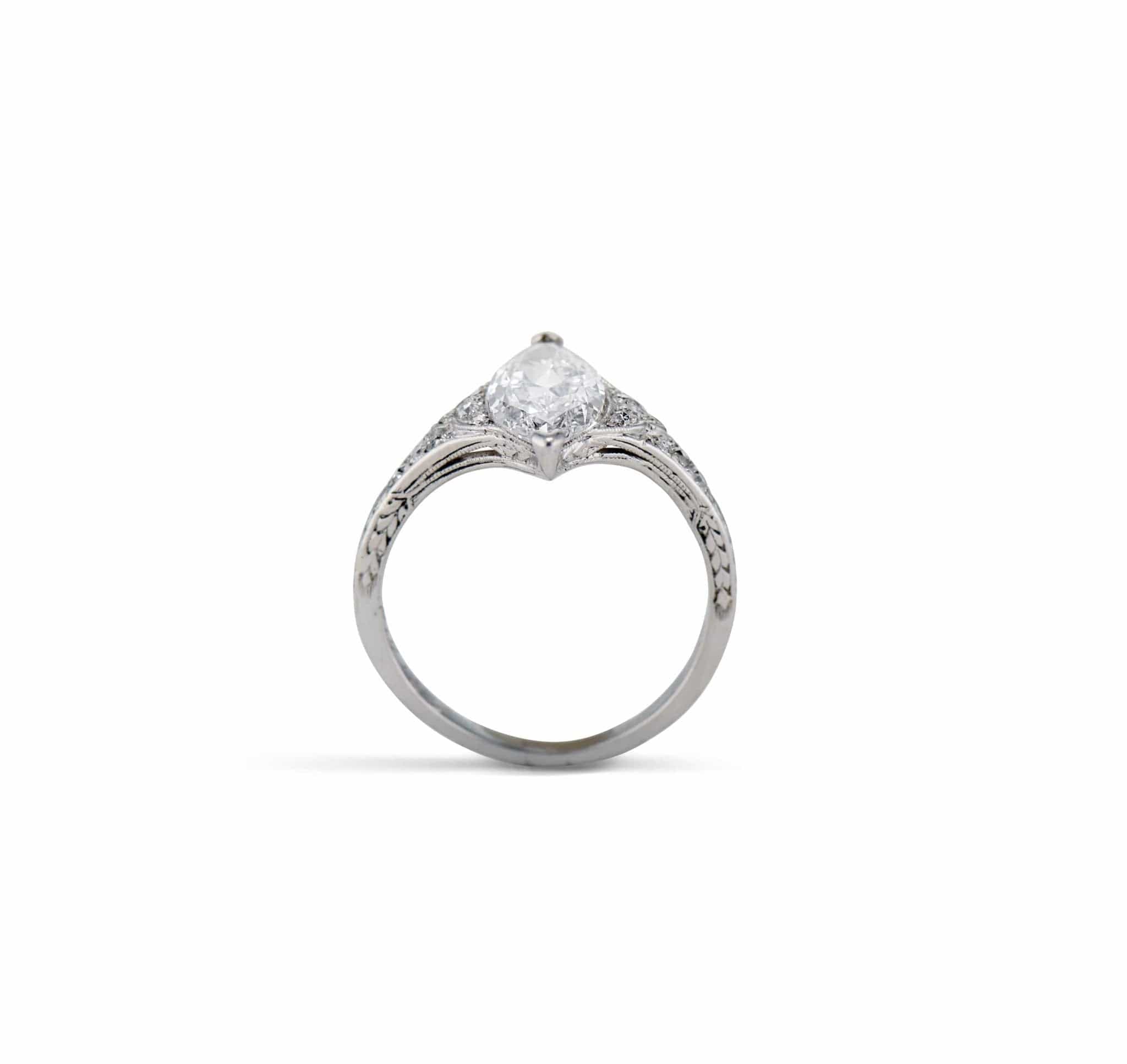 Edwardian 1.00 Marquise Diamond Engagement Ring - Image 3