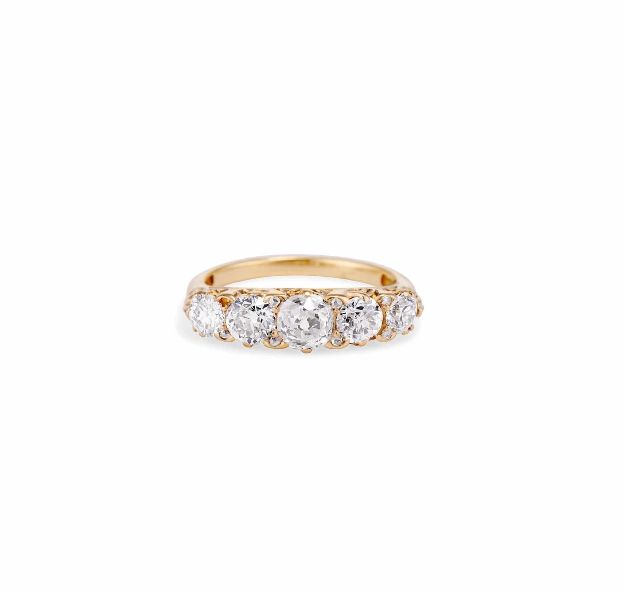 Victorian 1.76 5-Stone Diamond Ring, England