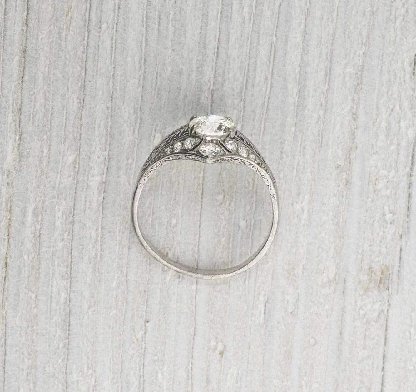Diamond Within A Diamond Art Deco Engagement Ring - Image 4