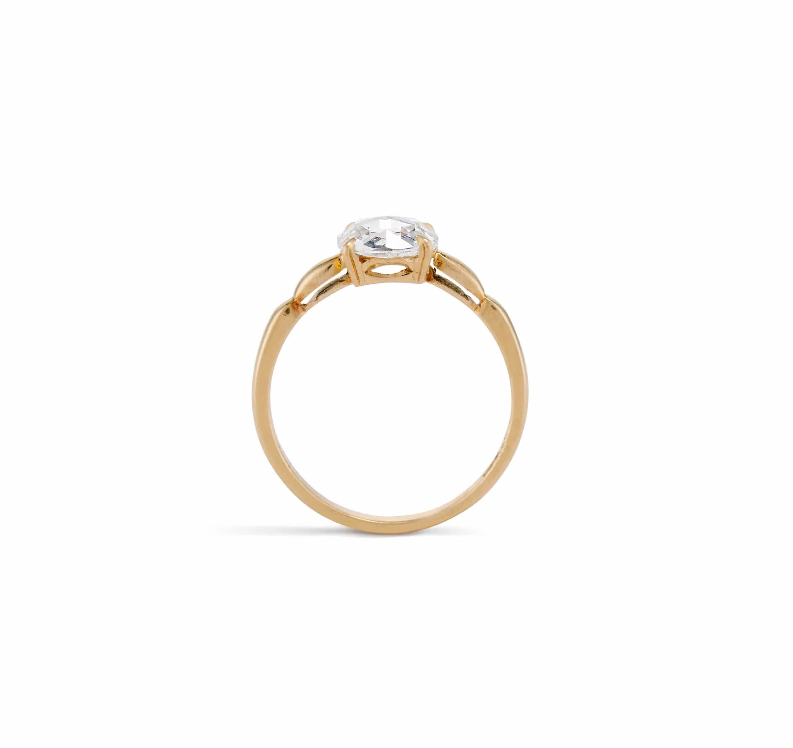 Early Art Deco 1.01 Carat Rose Cut Solitaire Engagement Ring - Image 4