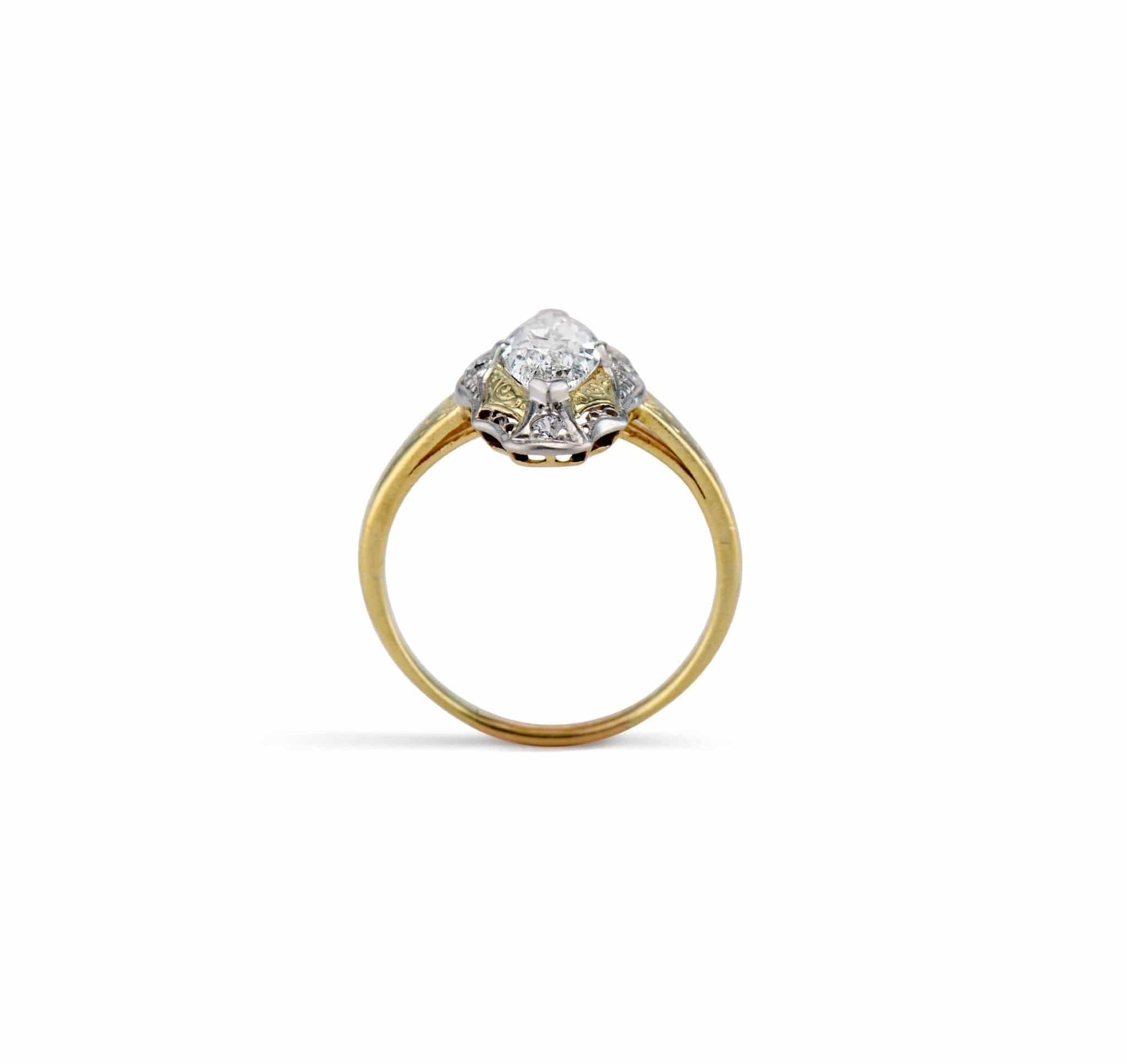 Early Edwardian 1.05 Carat Moval Diamond Engagement Ring - Image 5