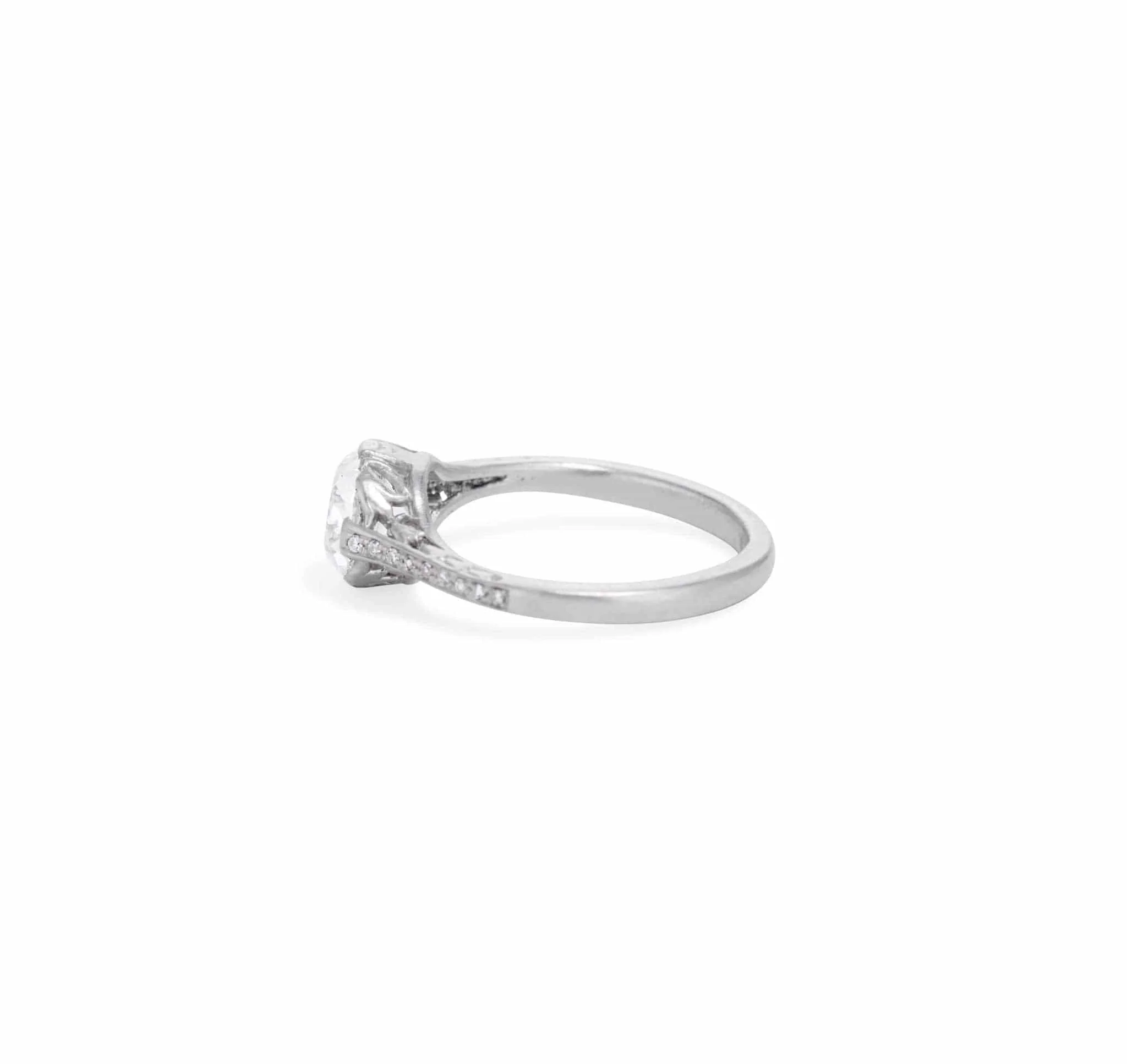 Edwardian 1.13 Carat Old Mine Cushion Cut Diamond Ring - Image 3