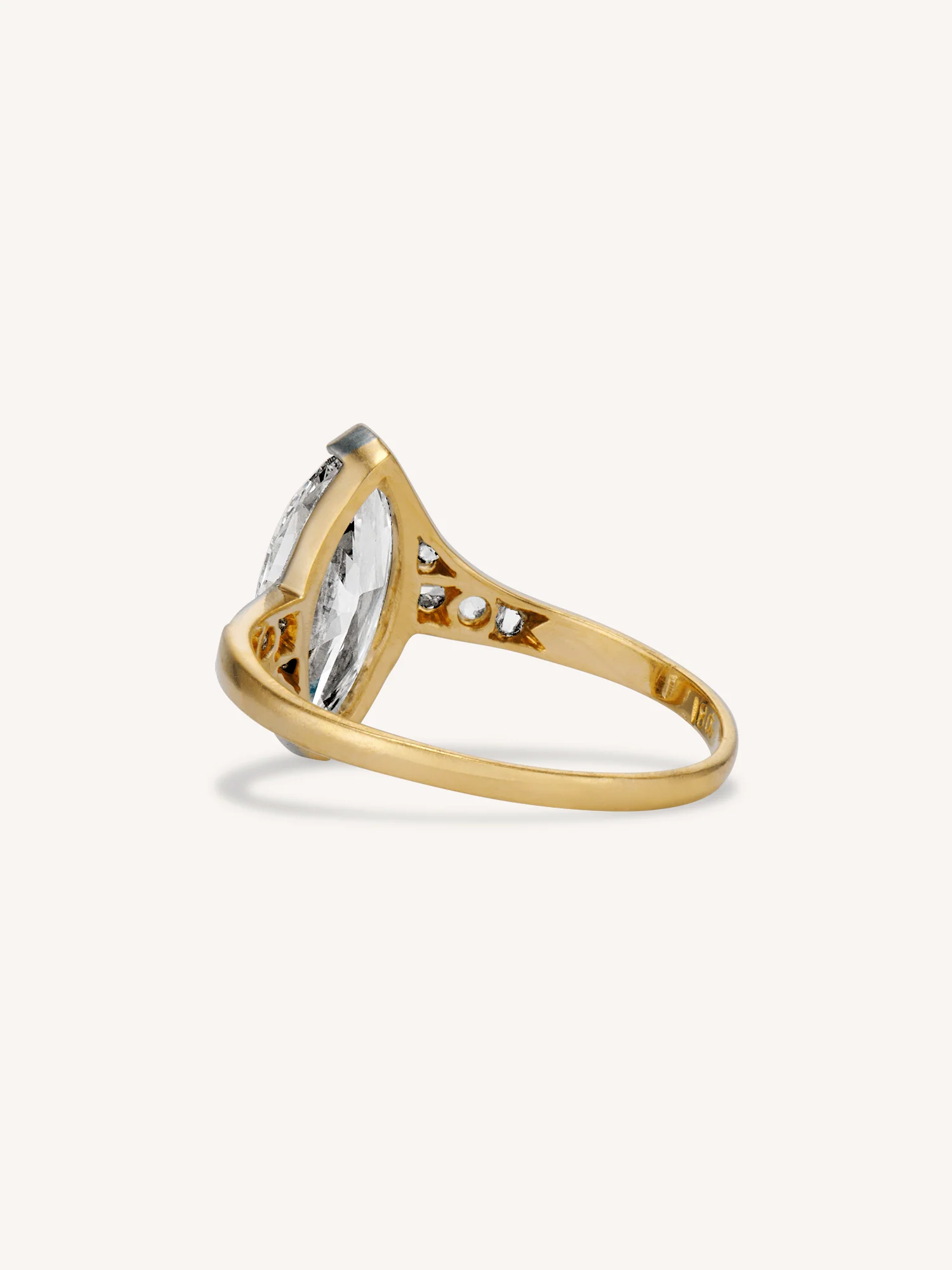 Edwardian 1.38 Carat Marquise Cut Antique Solitaire Engagement Ring - Image 5