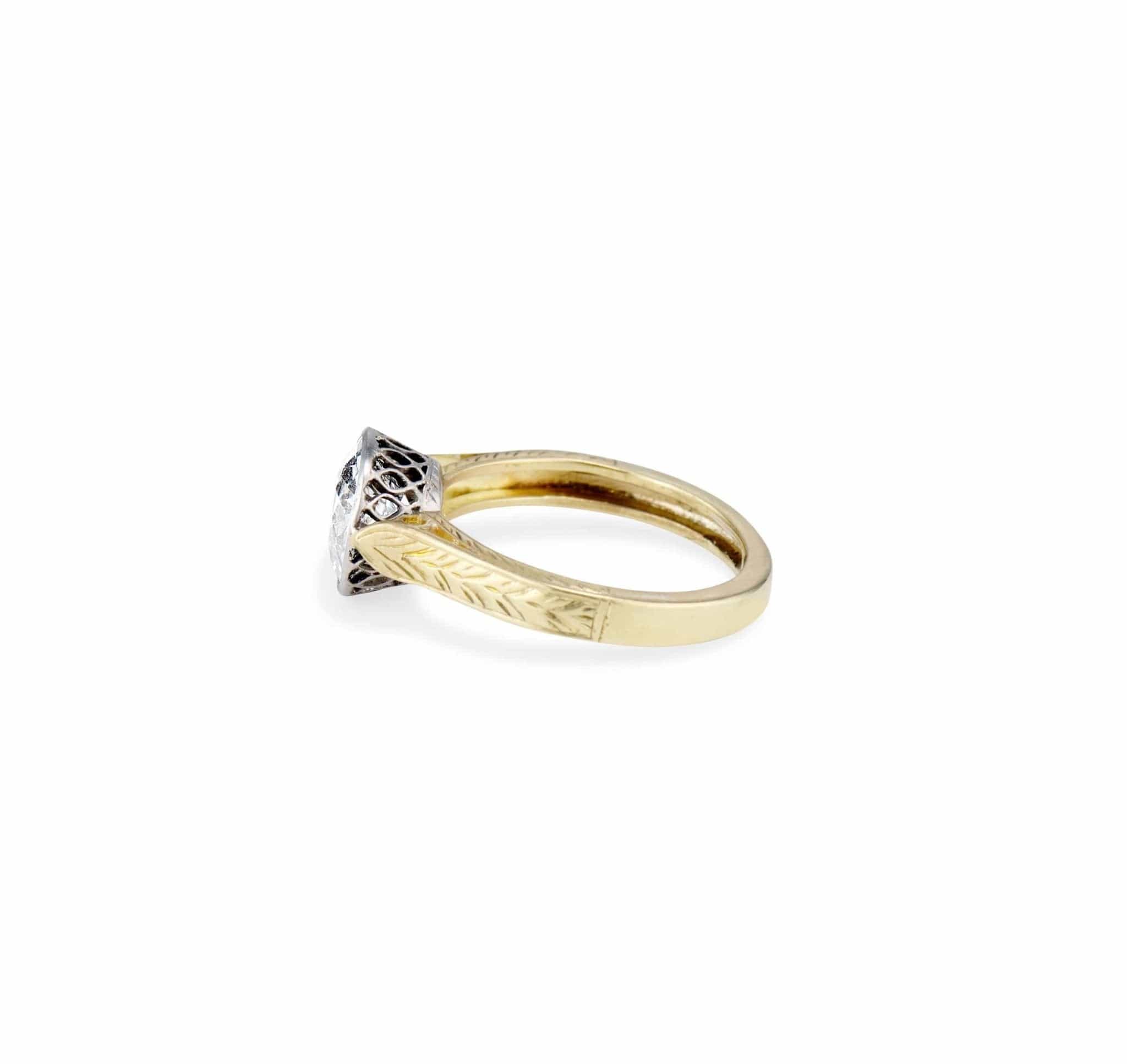 Edwardian 1.44 Carat Old European Cut Diamond Solitaire Engagement Ring - Image 3