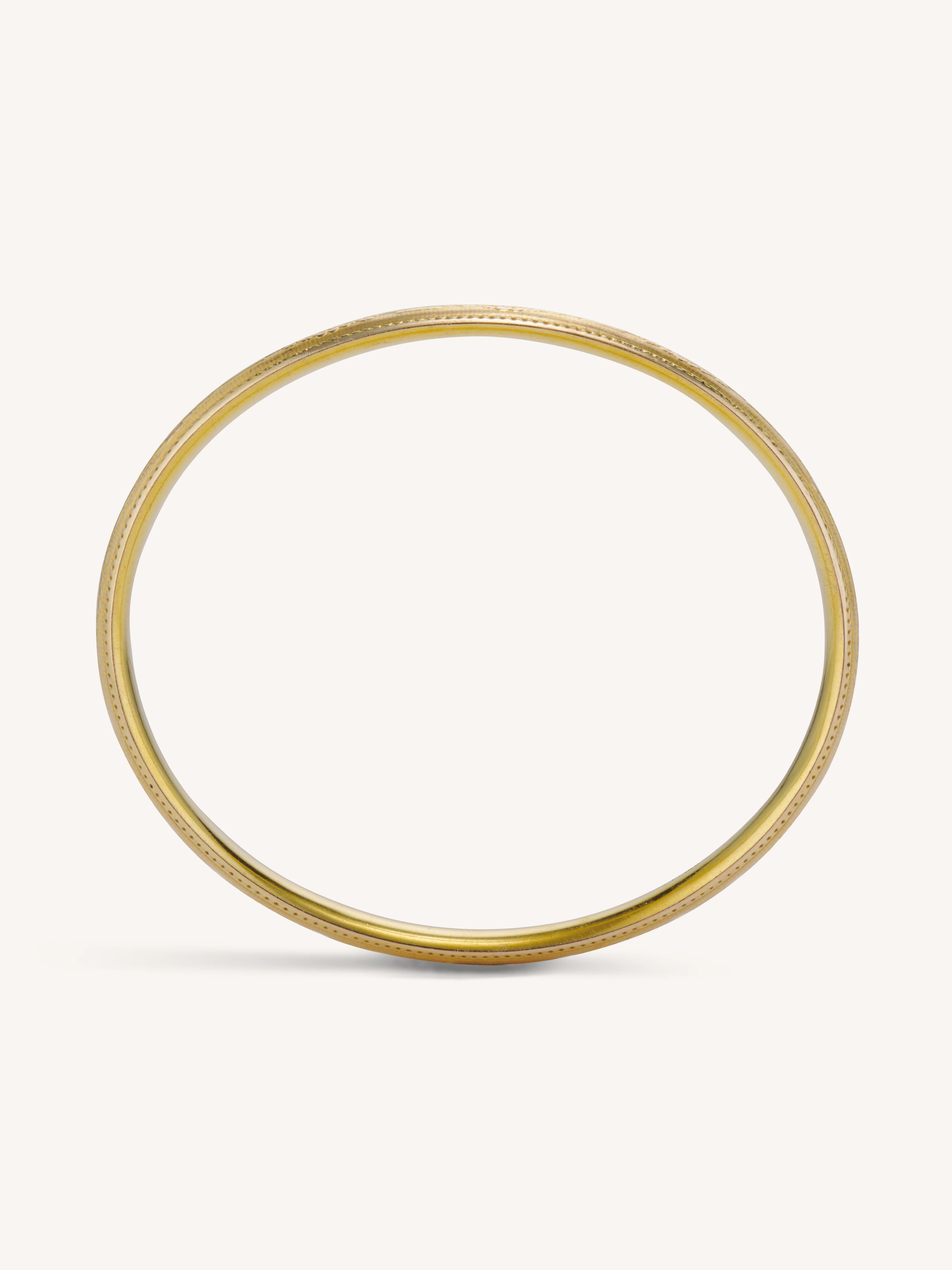 Antique Edwardian Engraved Gold Bangle Bracelet, America - Image 3