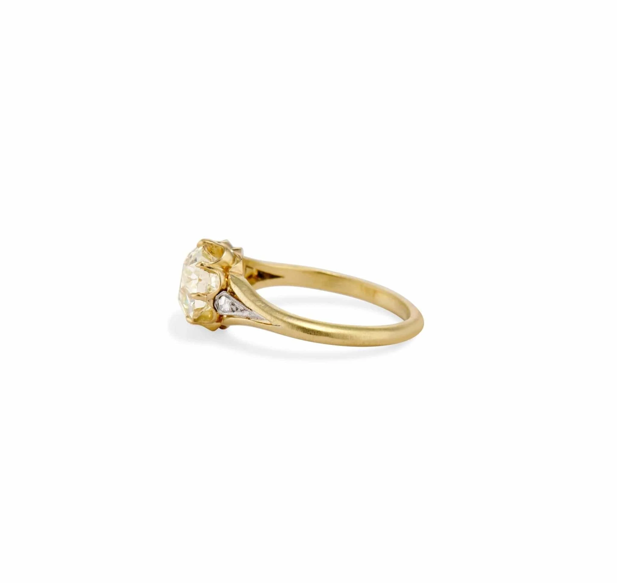 Edwardian 2.03 Carat Old European Diamond Engagement Ring - Image 4